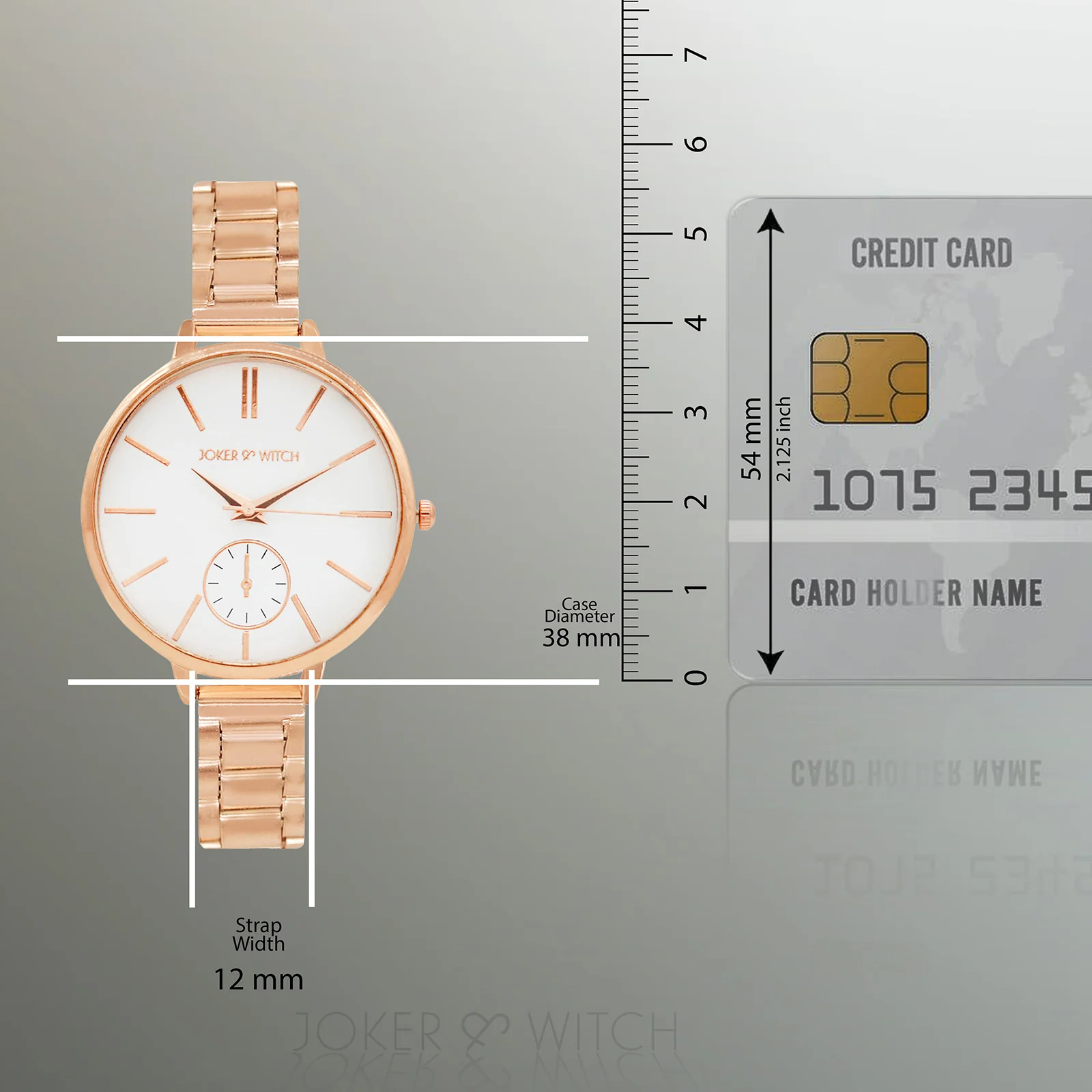 Sleek White Large Dial Rose Gold Linked Chain Strap Women's Watch - Image 9