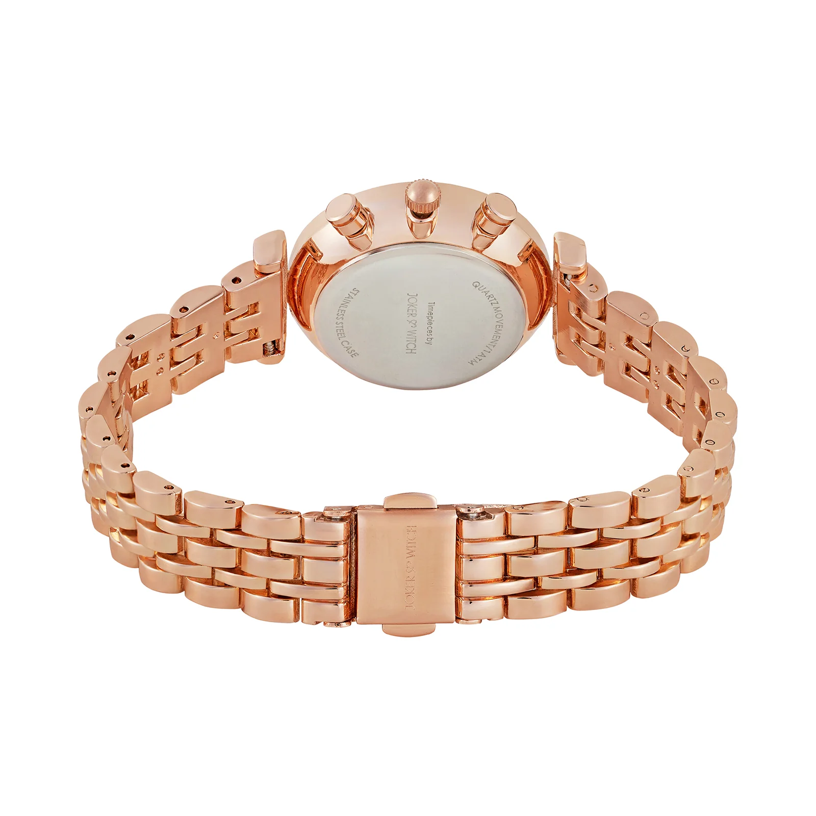 Solace Grey Sunray Crystal Glass Small Dial Rosegold Metallic Strap Women's Watch - Image 6