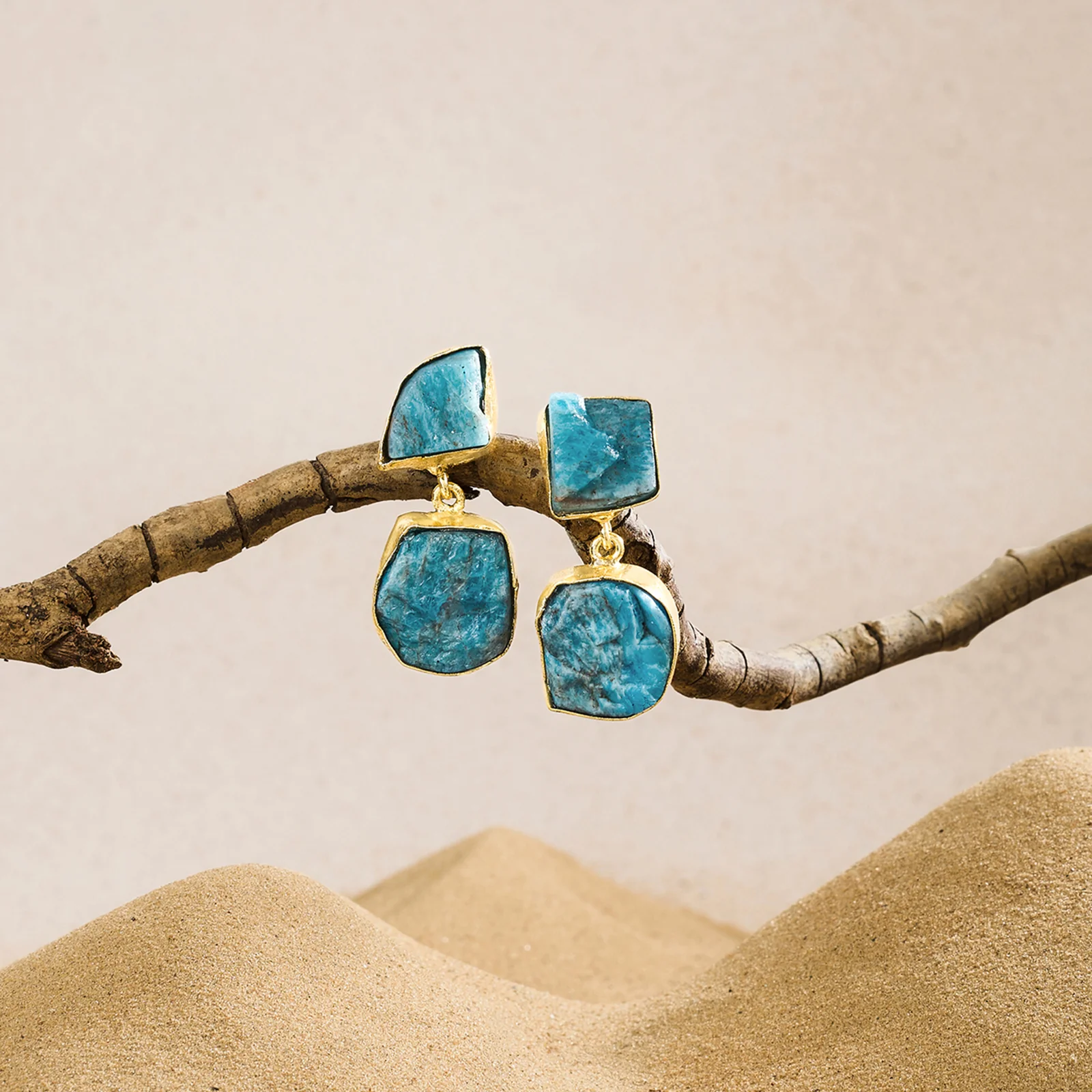 Soléa Blue Natural Stone Danglers - Image 2