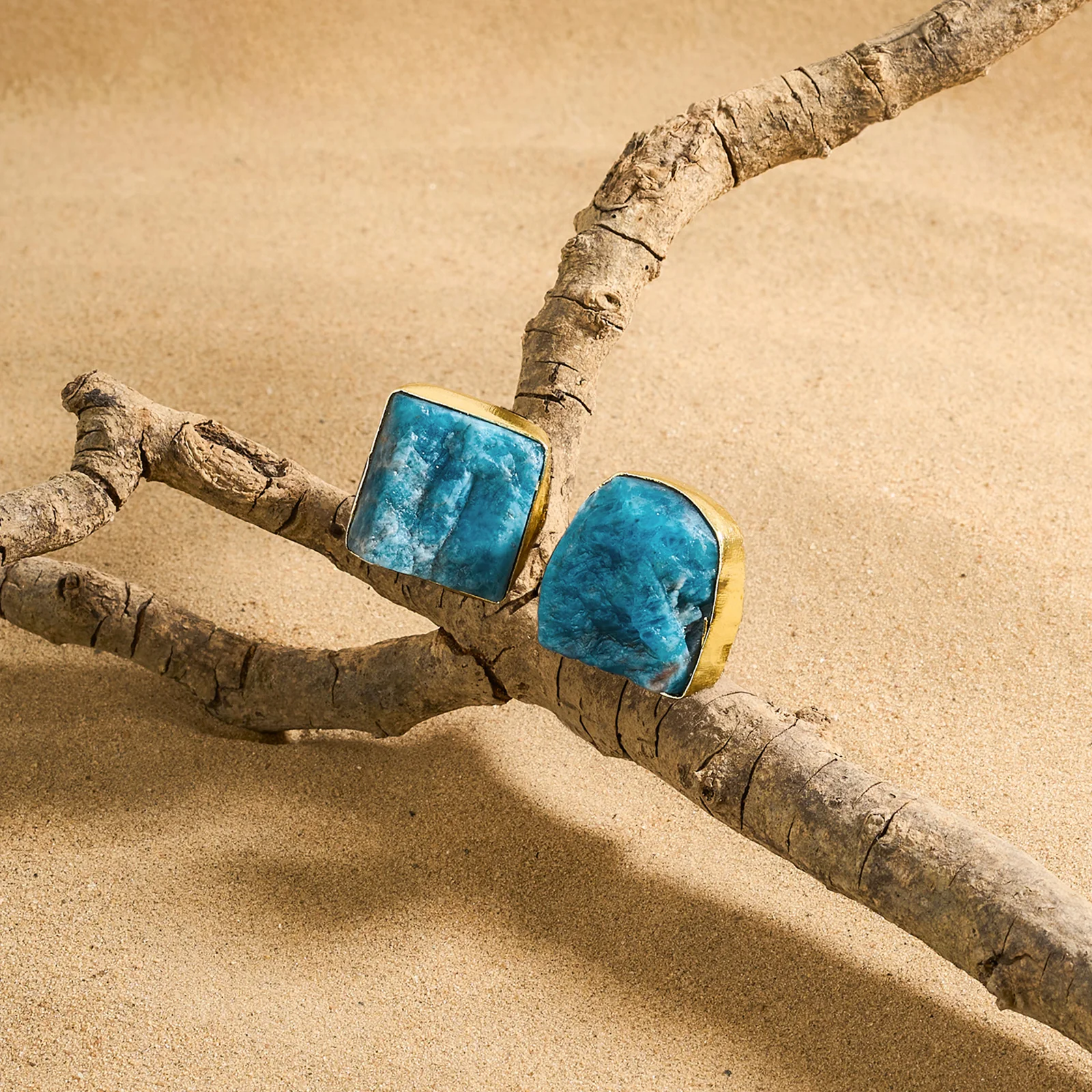 Soléa Dark Blue Natural Stone Earrings - Image 2