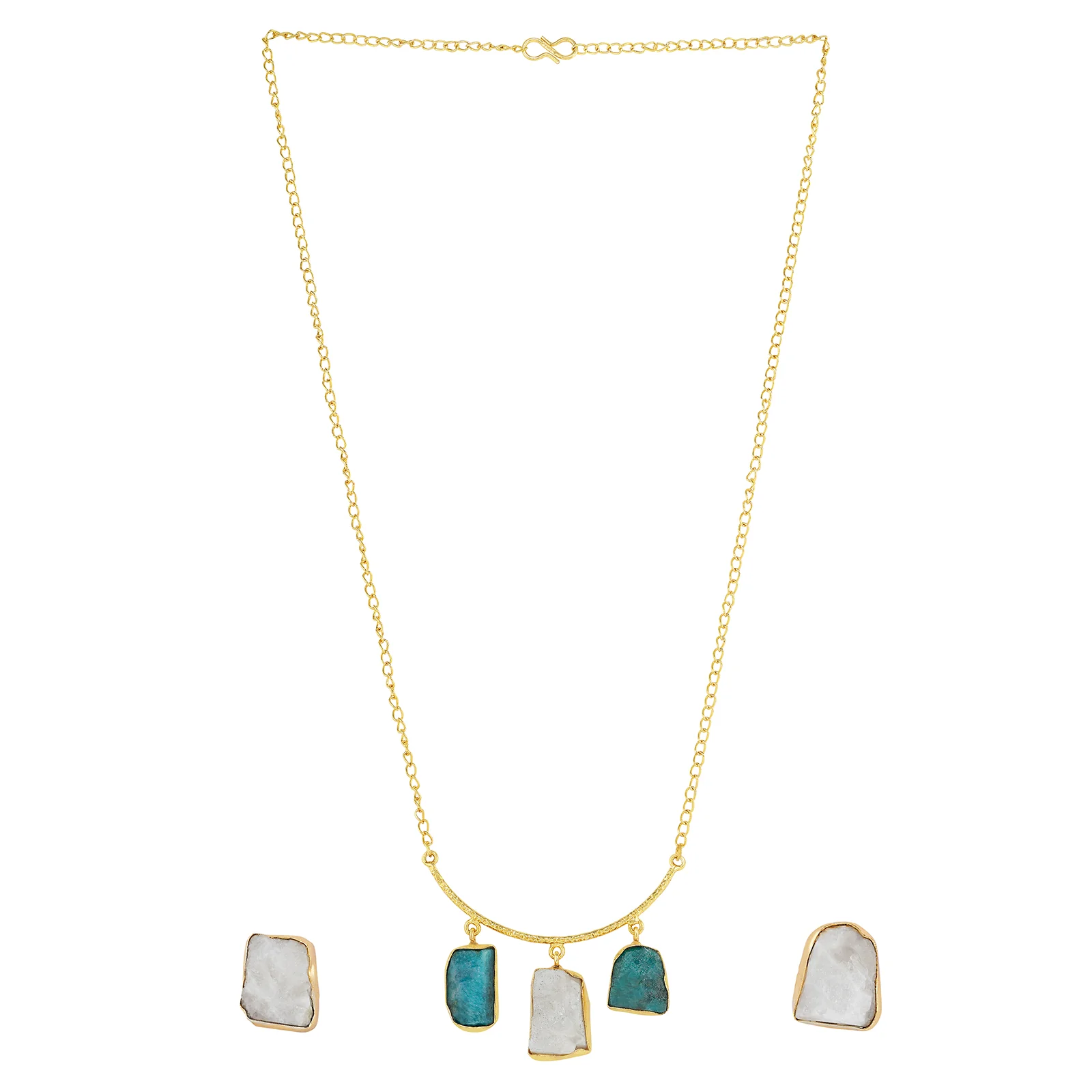 Soléa Dark Blue & White Trio Natural Necklace Set - Image 3