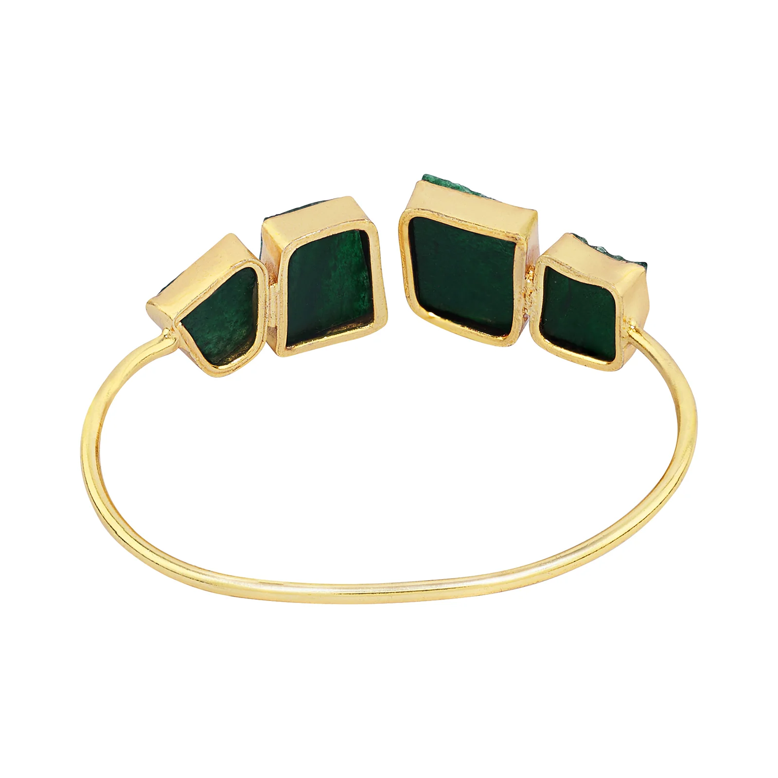 Soléa Dark Green Natural Stone Cuff Bracelet - Image 5