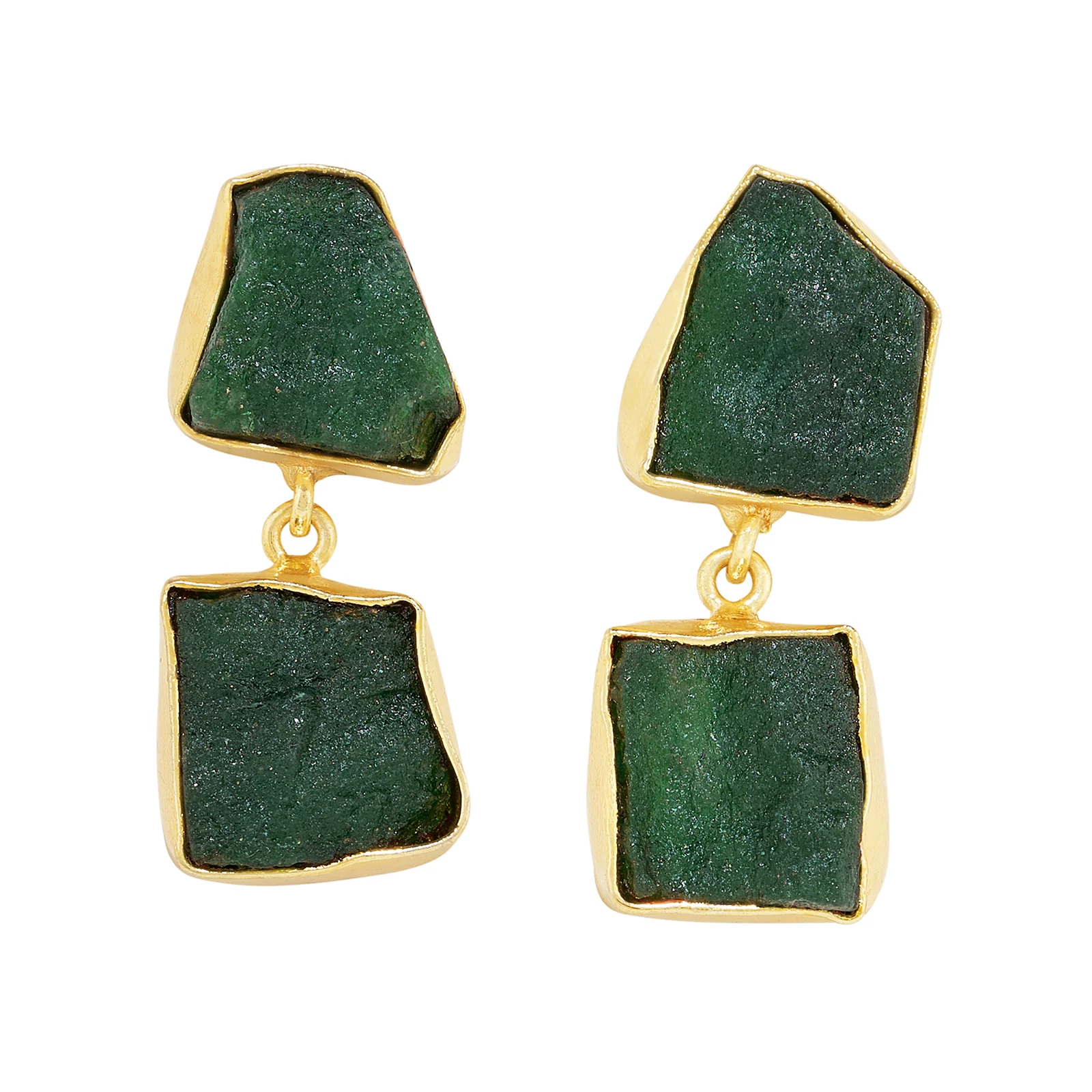 Soléa Dark Green Natural Stone Danglers - Image 3
