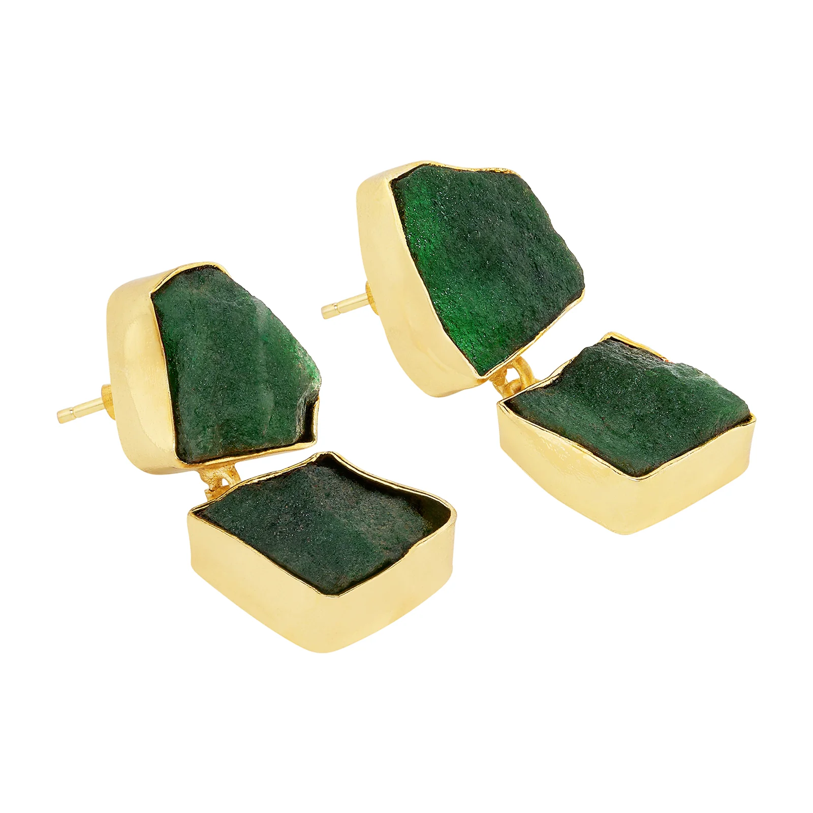Soléa Dark Green Natural Stone Danglers - Image 4
