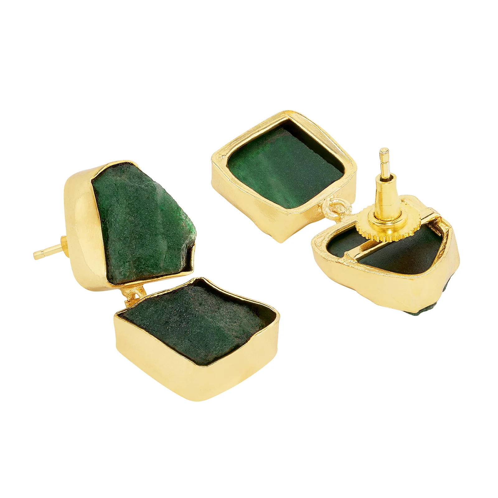 Soléa Dark Green Natural Stone Danglers - Image 5