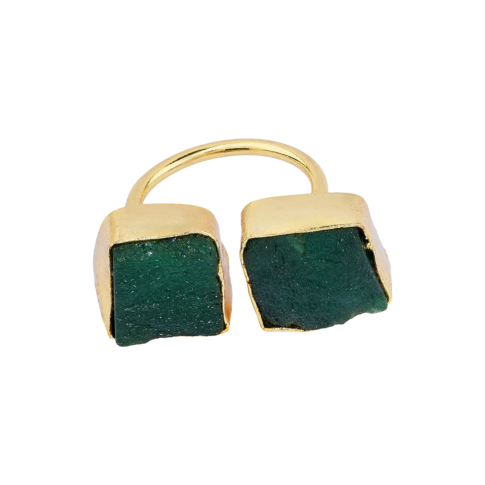 Soléa Dark Green Natural Stone Ring - Image 3