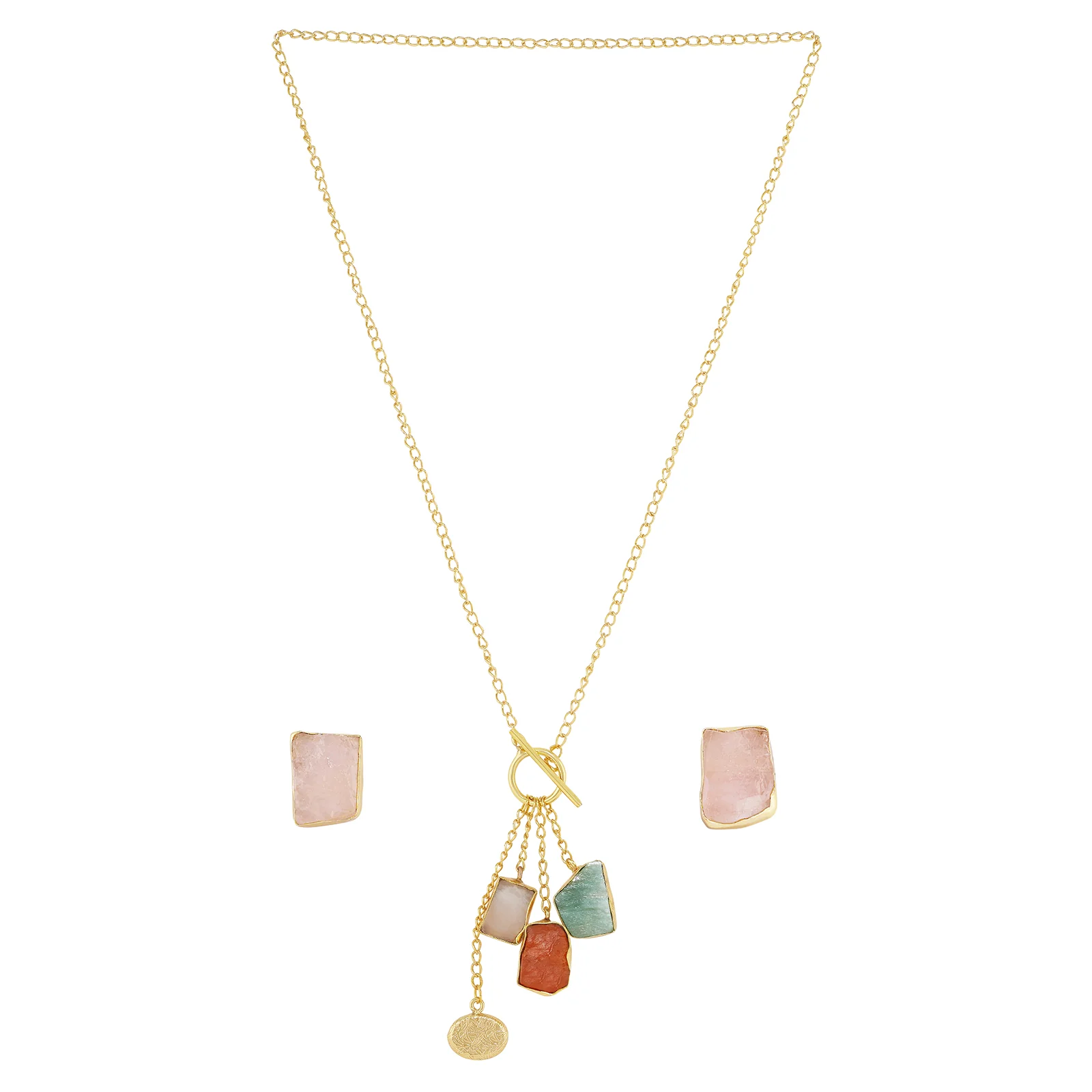Soléa Jade Multicolored Natural Stone Charm Necklace Set - Image 3