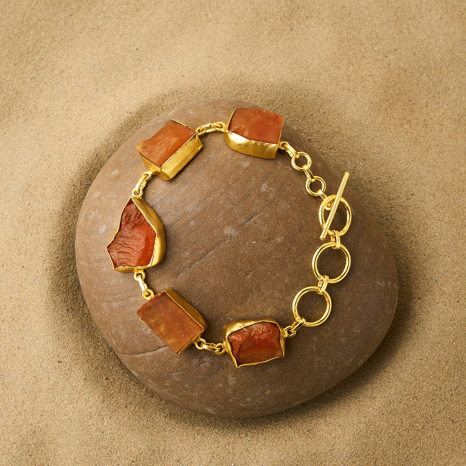 Soléa Orange Natural Stone Bracelet - Image 2