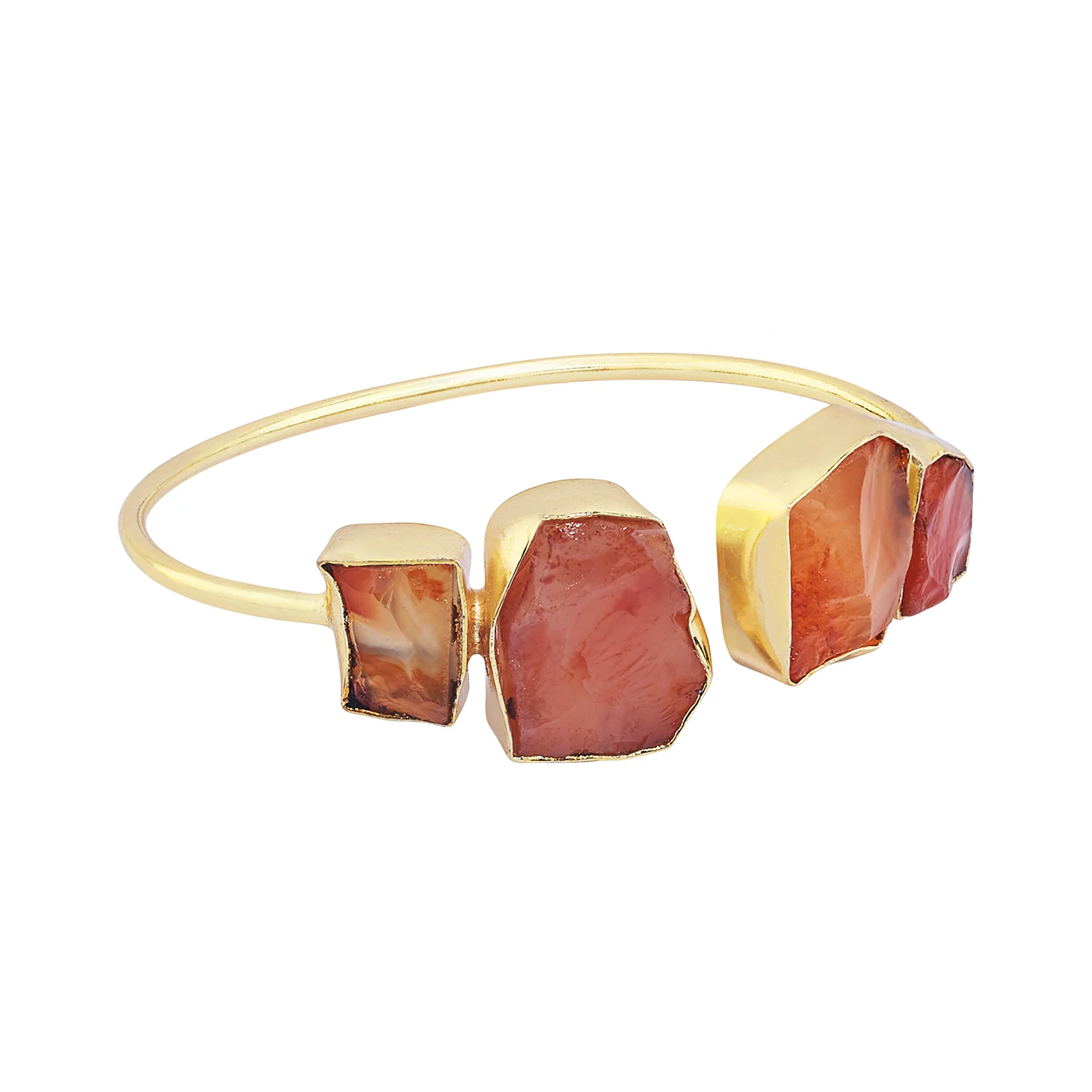Soléa Orange Natural Stone Cuff Bracelet - Image 4