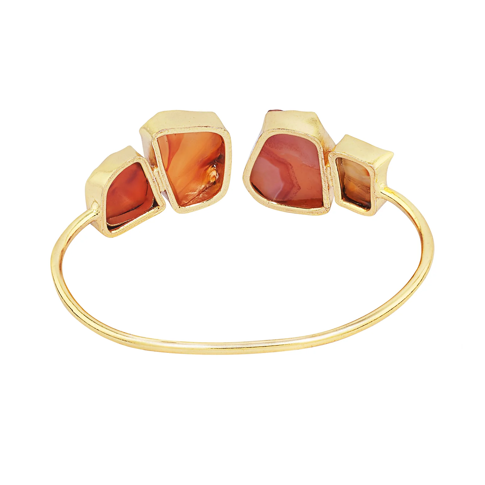 Soléa Orange Natural Stone Cuff Bracelet - Image 5