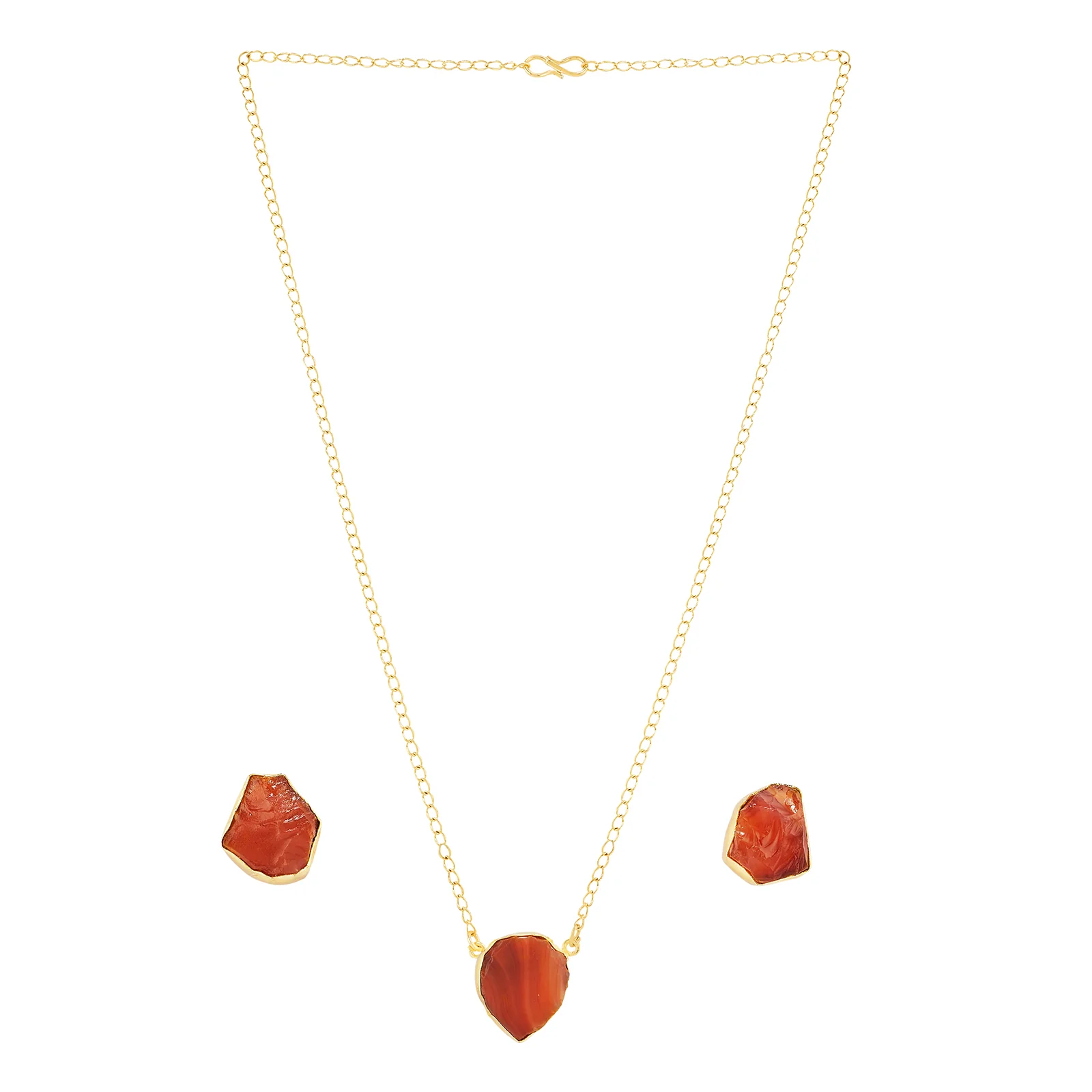 Soléa Orange Natural Stone Necklace Set - Image 3