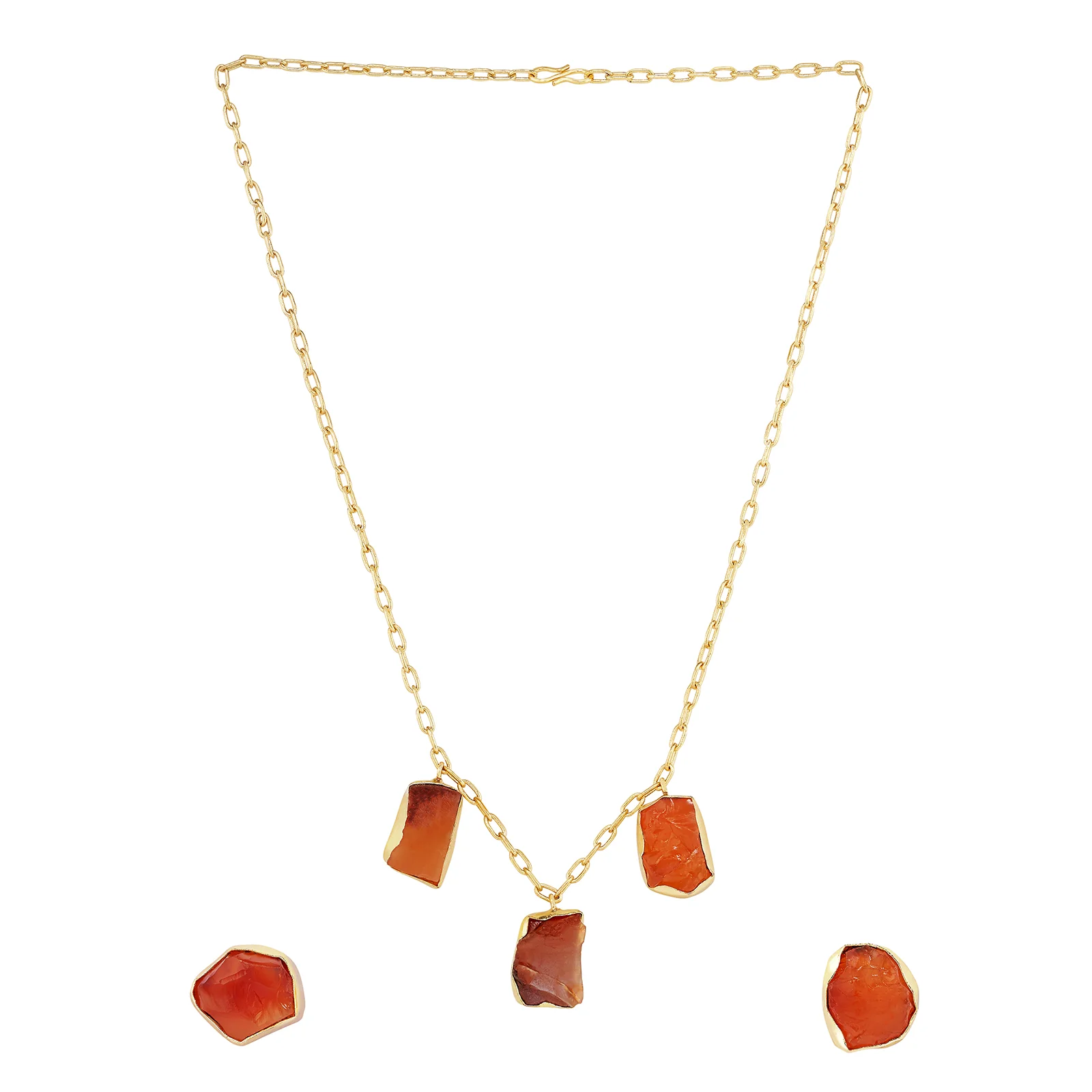 Soléa Orange Trio Natural Stone Necklace Set - Image 3