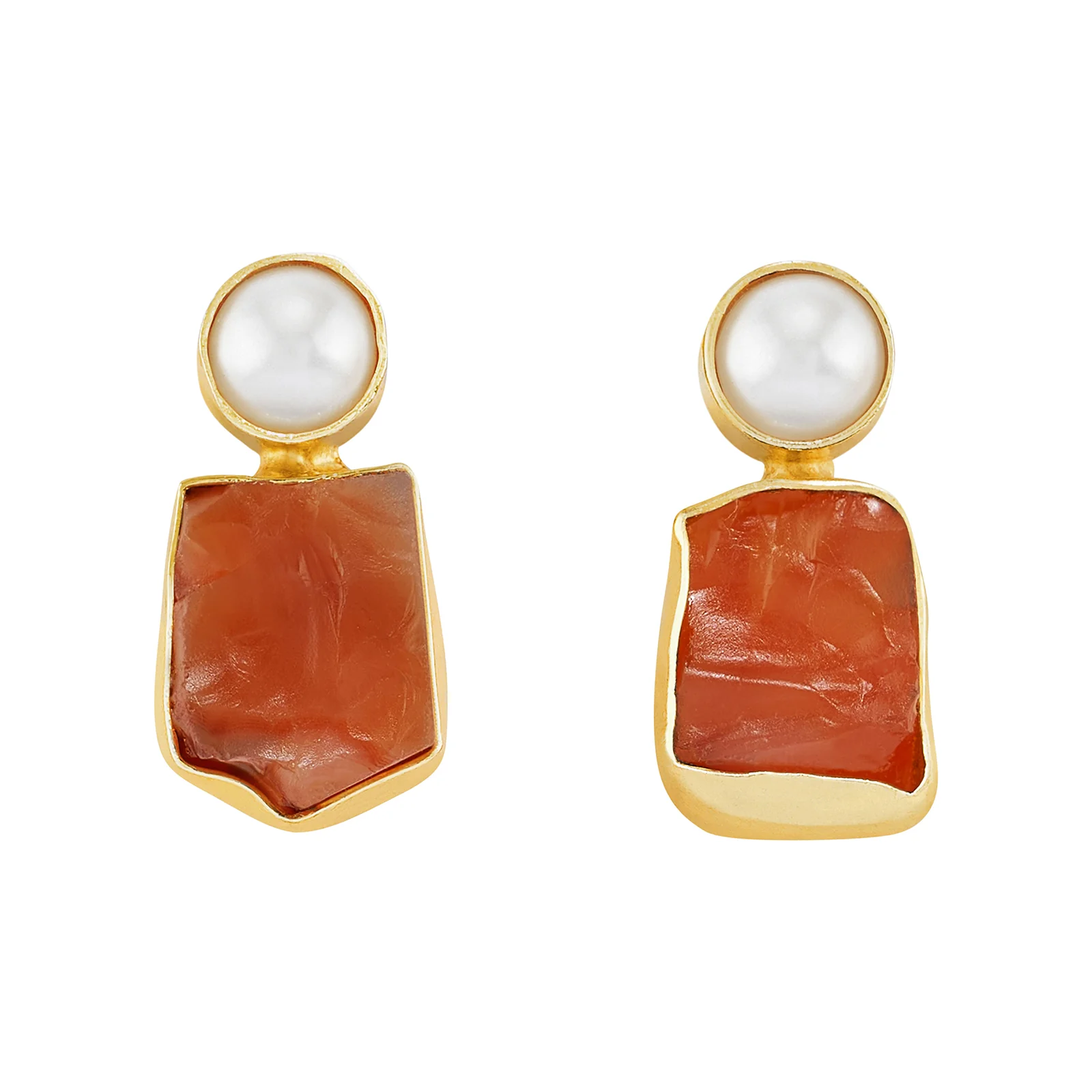 Soléa Pearl Orange Natural Stone Earrings - Image 3