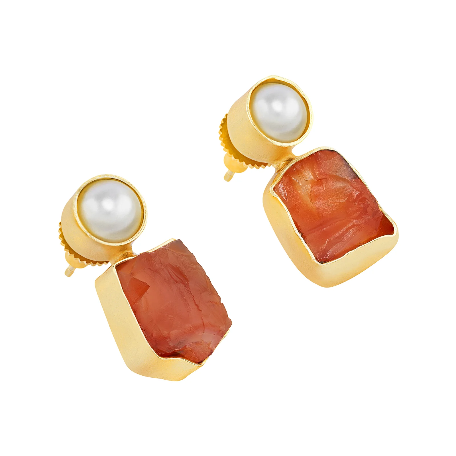 Soléa Pearl Orange Natural Stone Earrings - Image 4