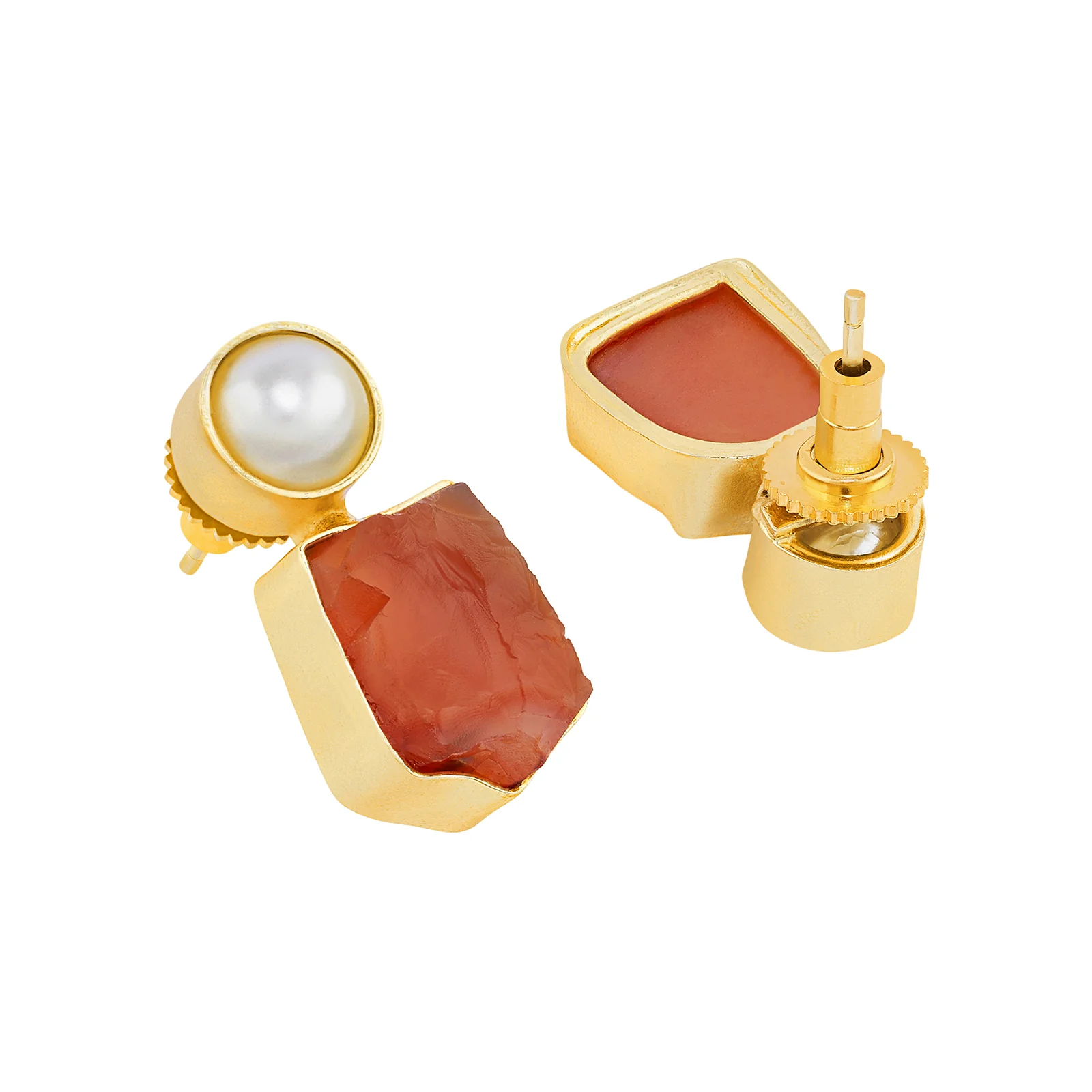 Soléa Pearl Orange Natural Stone Earrings - Image 5
