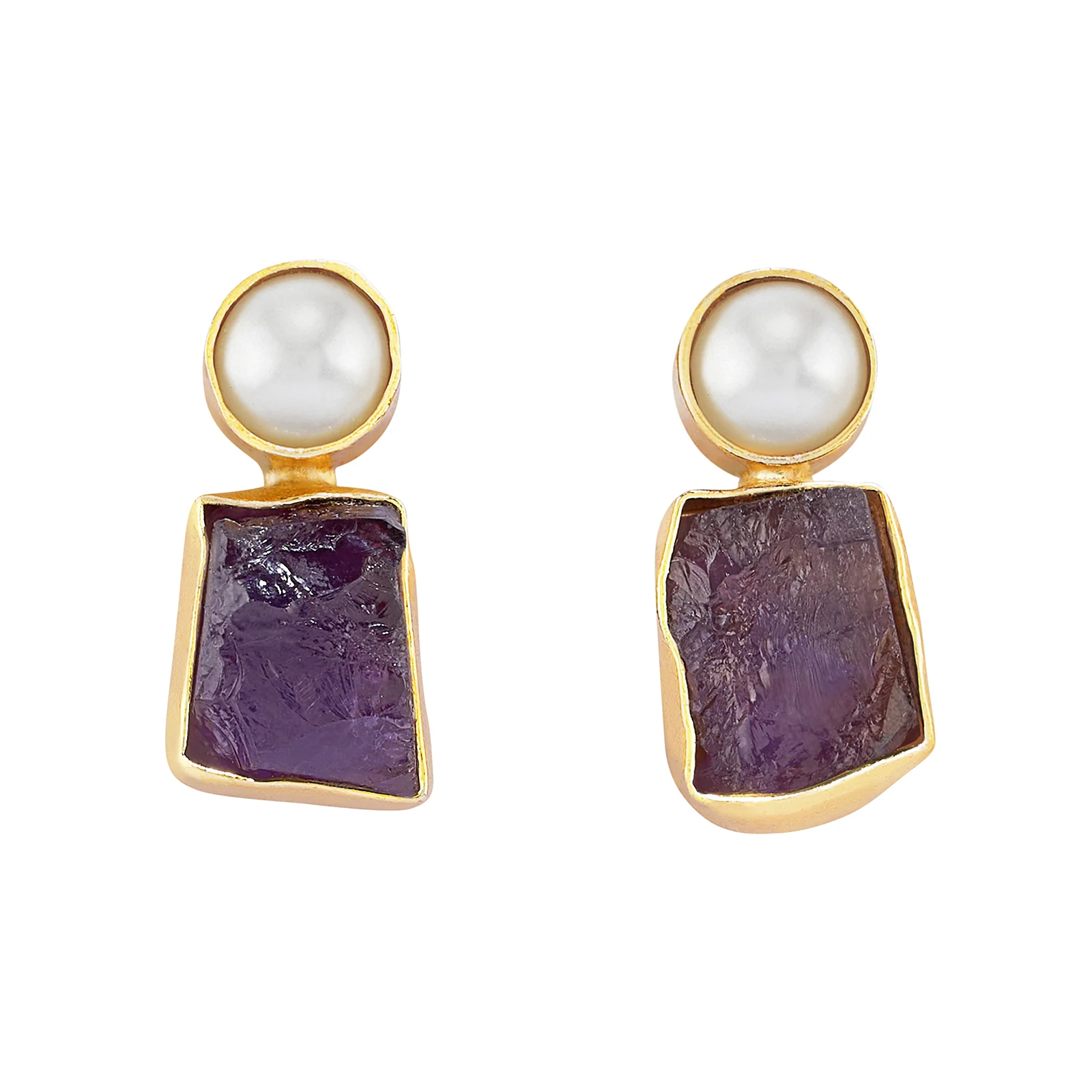 Soléa Pearl Purple Natural Stone Earrings - Image 3