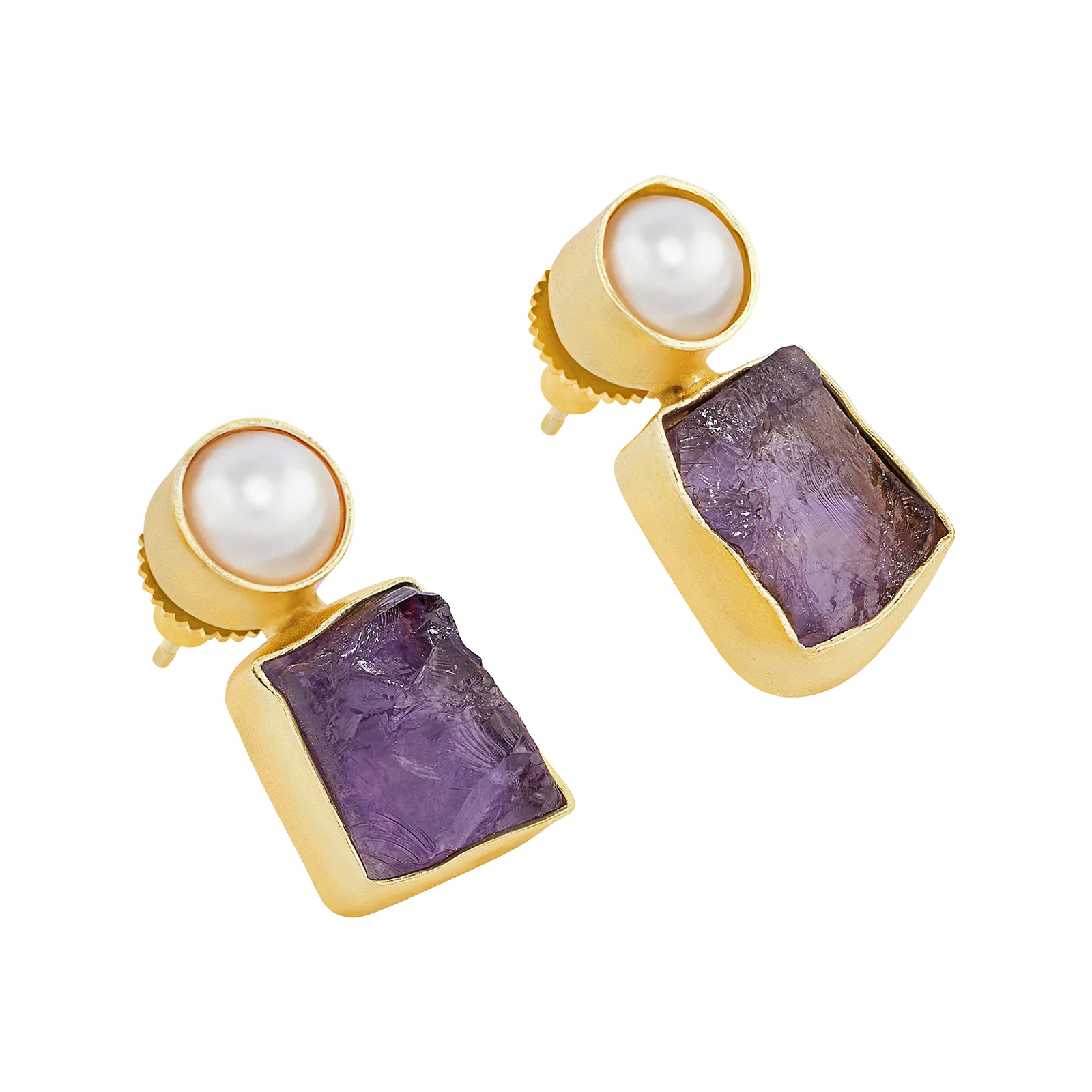 Soléa Pearl Purple Natural Stone Earrings - Image 4