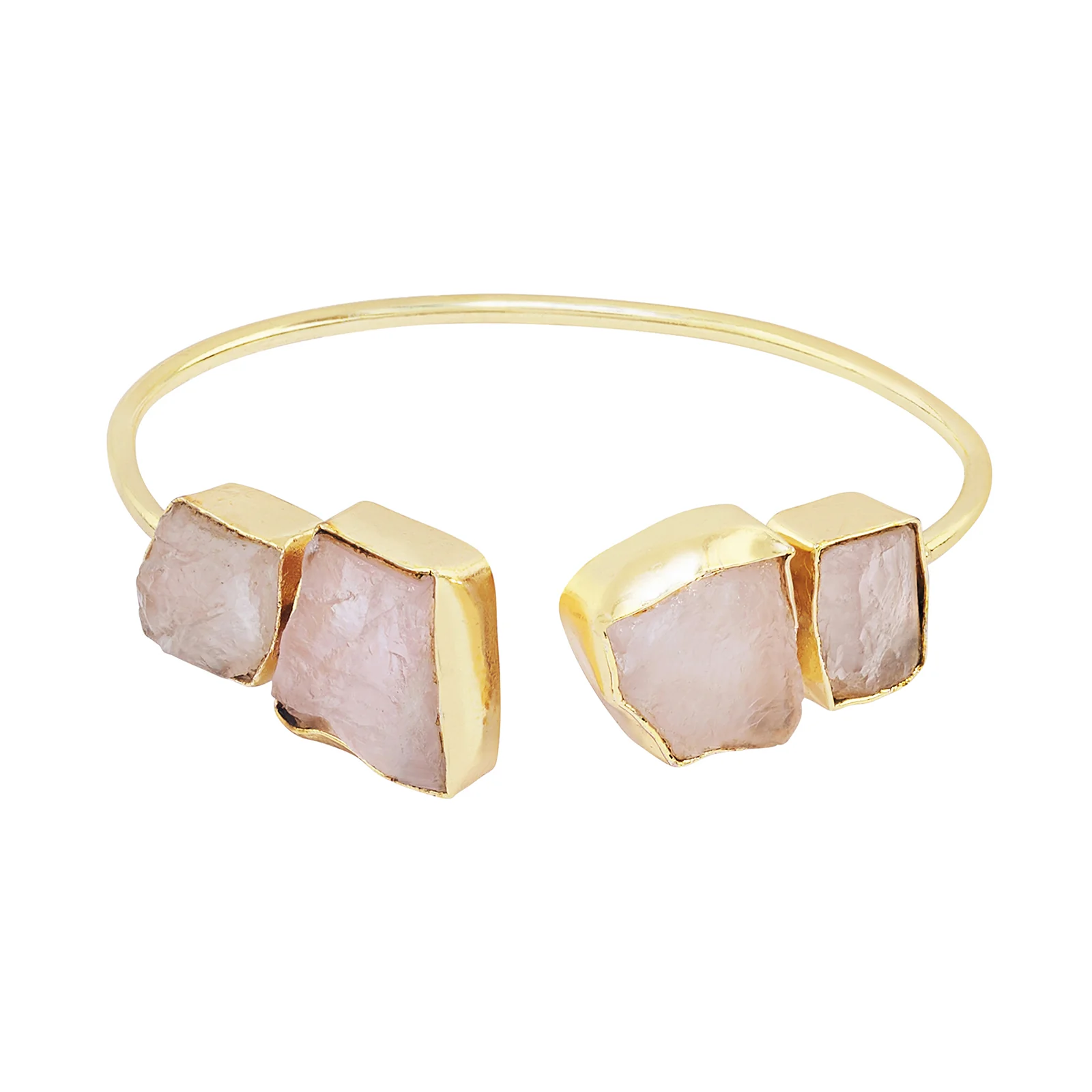 Soléa Pink Natural Stone Cuff Bracelet - Image 3