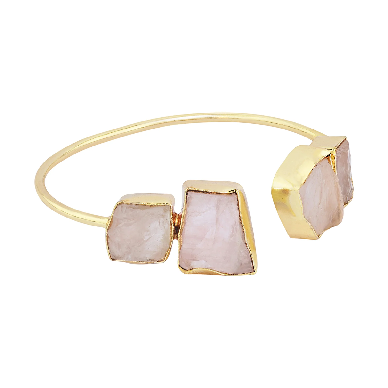 Soléa Pink Natural Stone Cuff Bracelet - Image 4