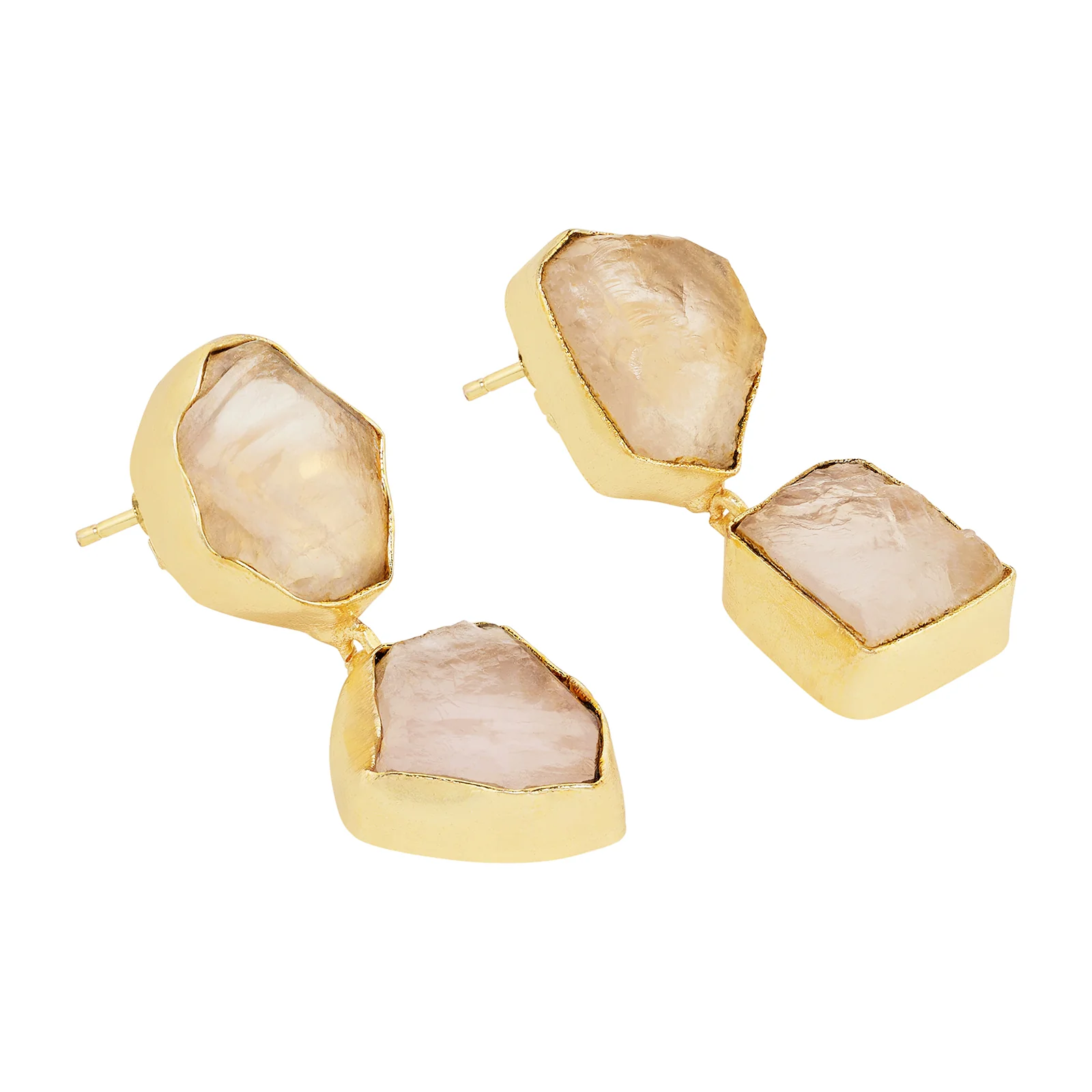 Soléa Pink Natural Stone Danglers - Image 4