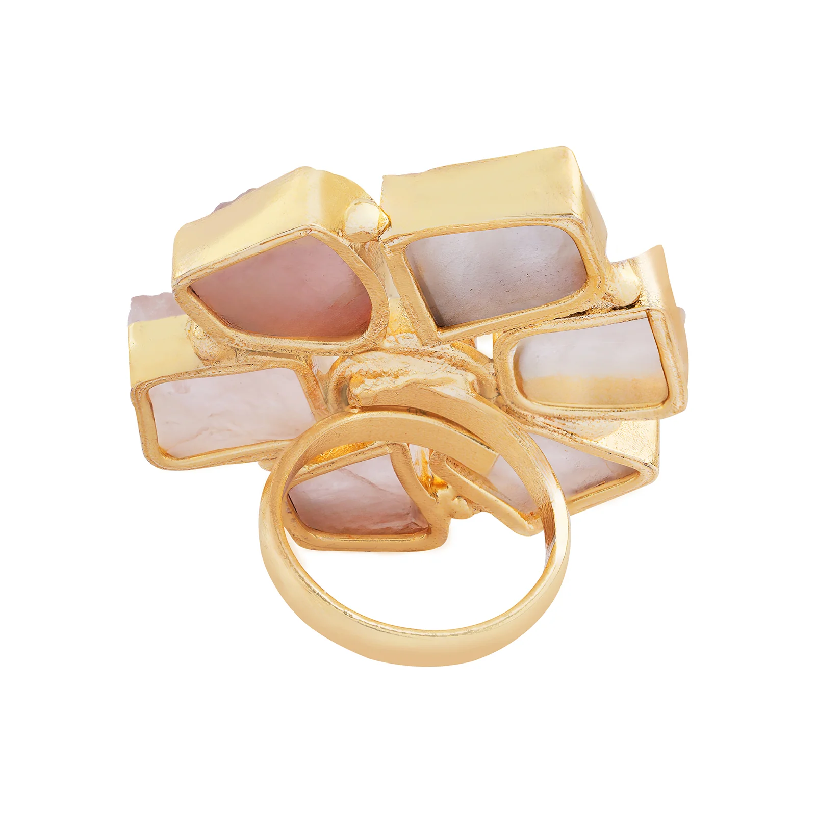 Soléa Pink Natural Stone Flower Ring - Image 5