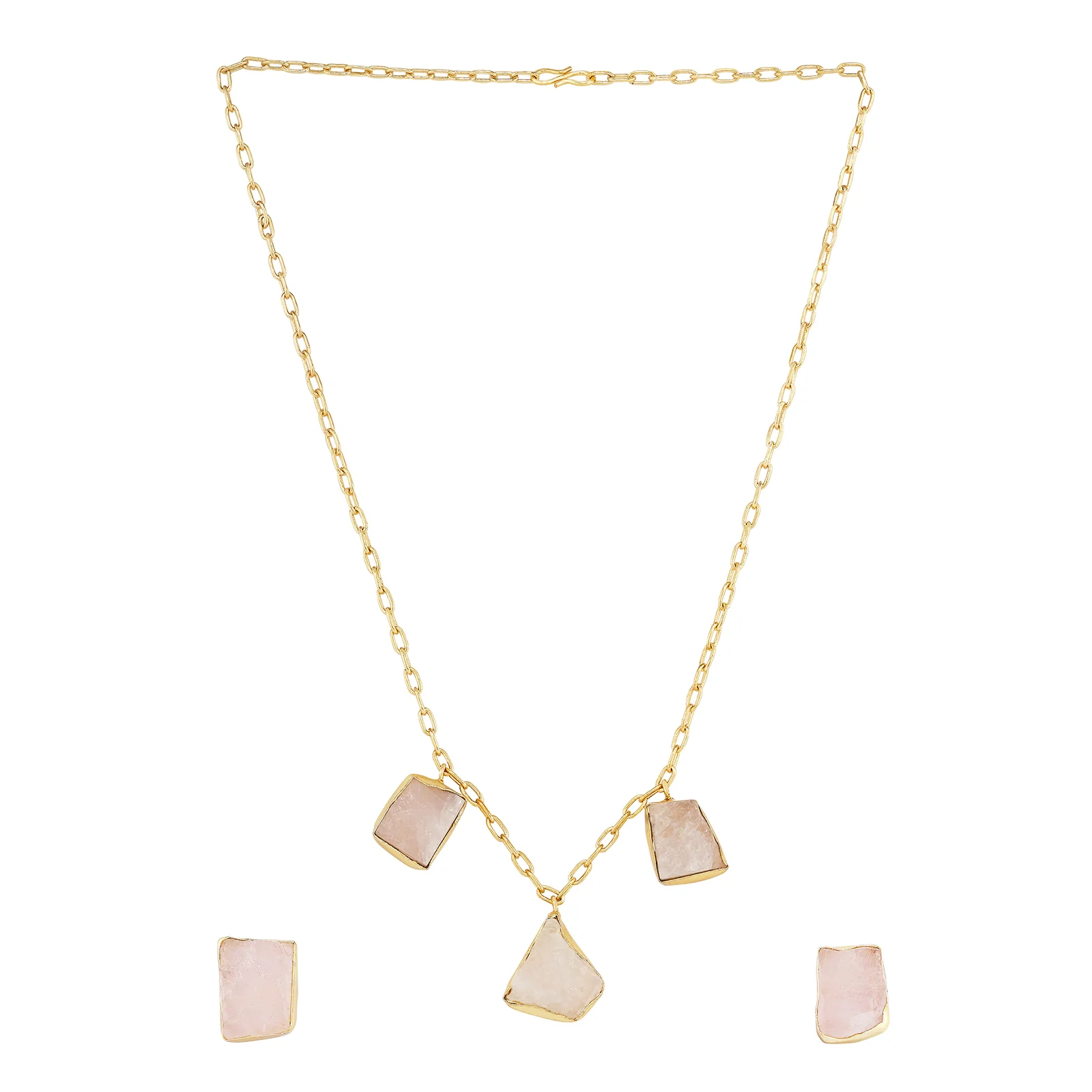 Soléa Pink Trio Natural Stone Necklace Set - Image 3