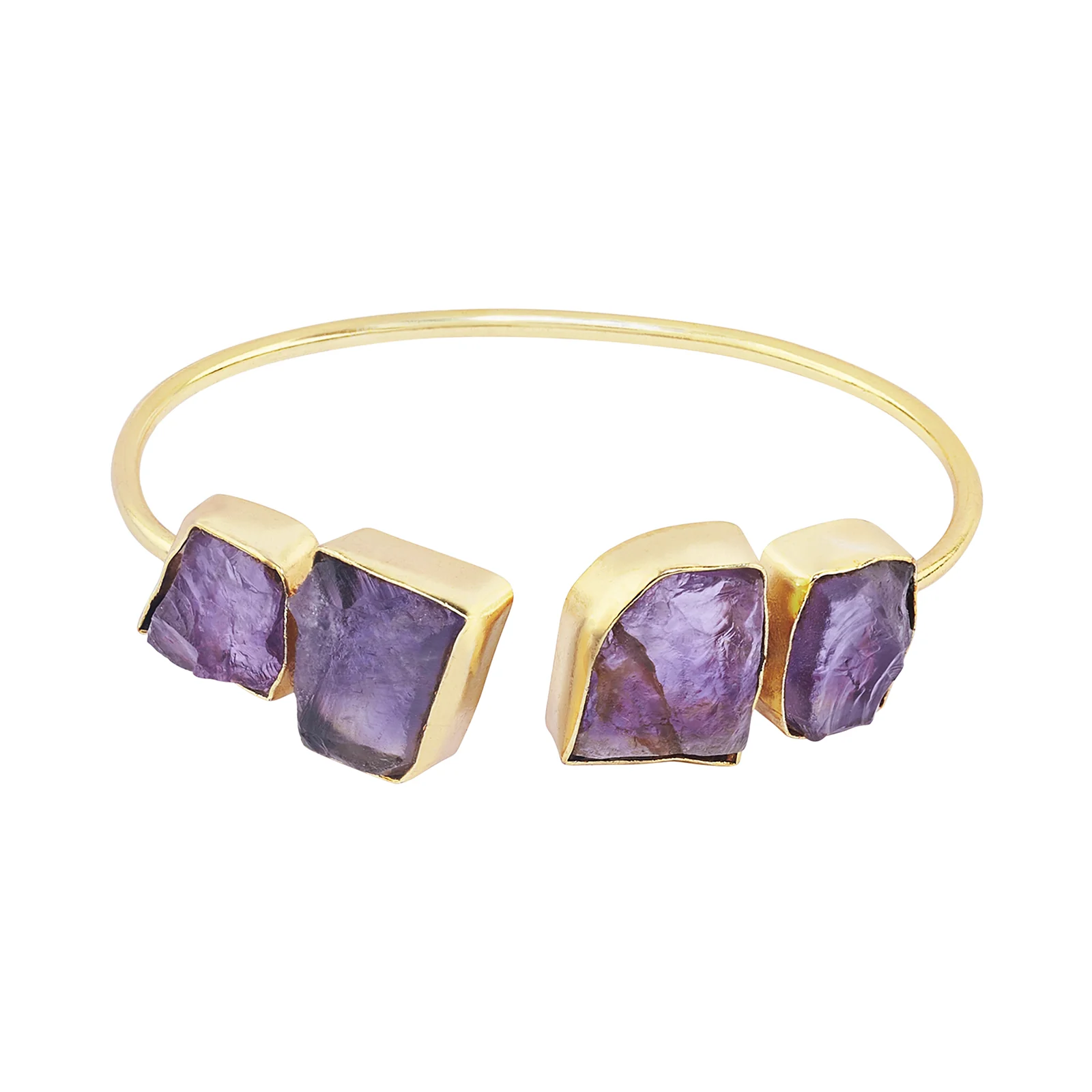Soléa Purple Natural Stone Cuff Bracelet - Image 3