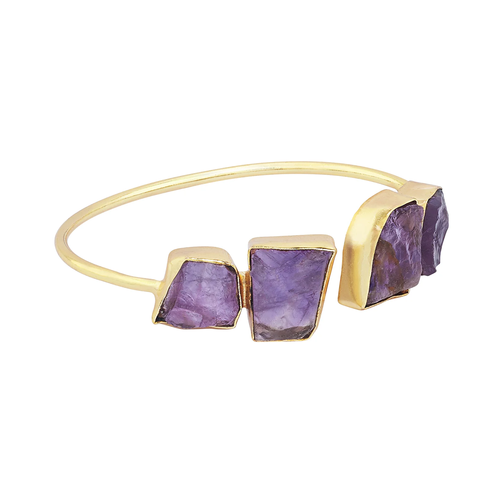 Soléa Purple Natural Stone Cuff Bracelet - Image 4