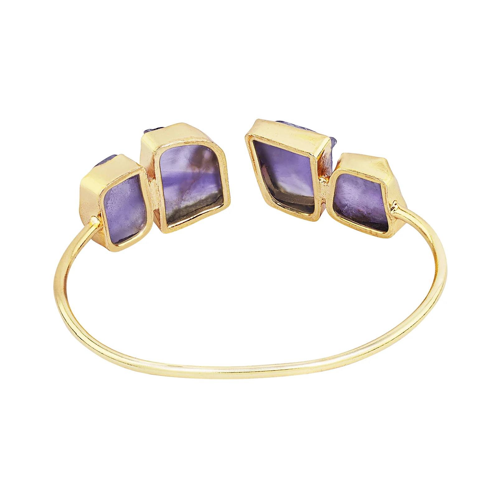 Soléa Purple Natural Stone Cuff Bracelet - Image 5