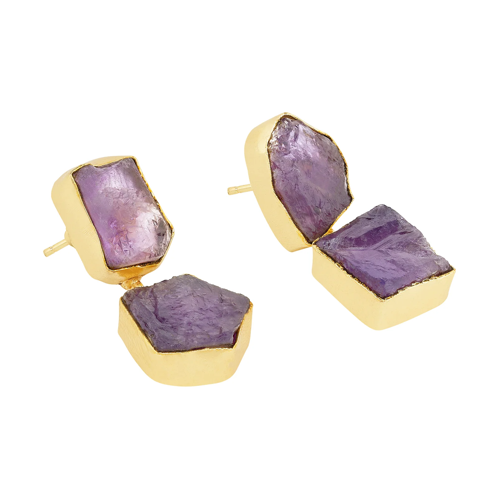 Soléa Purple Natural Stone Danglers - Image 4