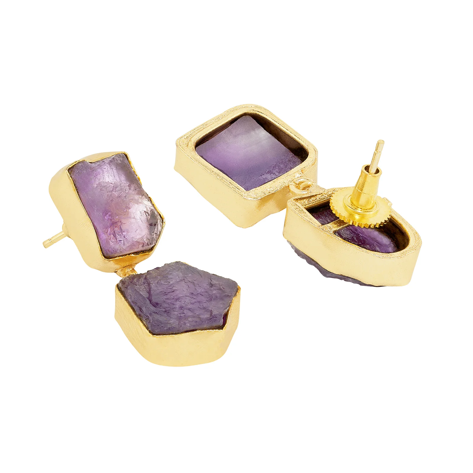 Soléa Purple Natural Stone Danglers - Image 5