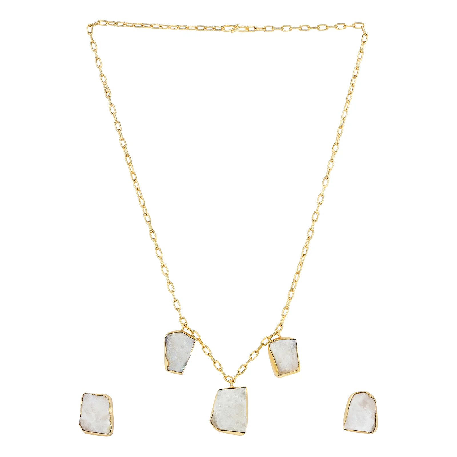 Soléa White Trio Natural Stone Necklace Set - Image 3