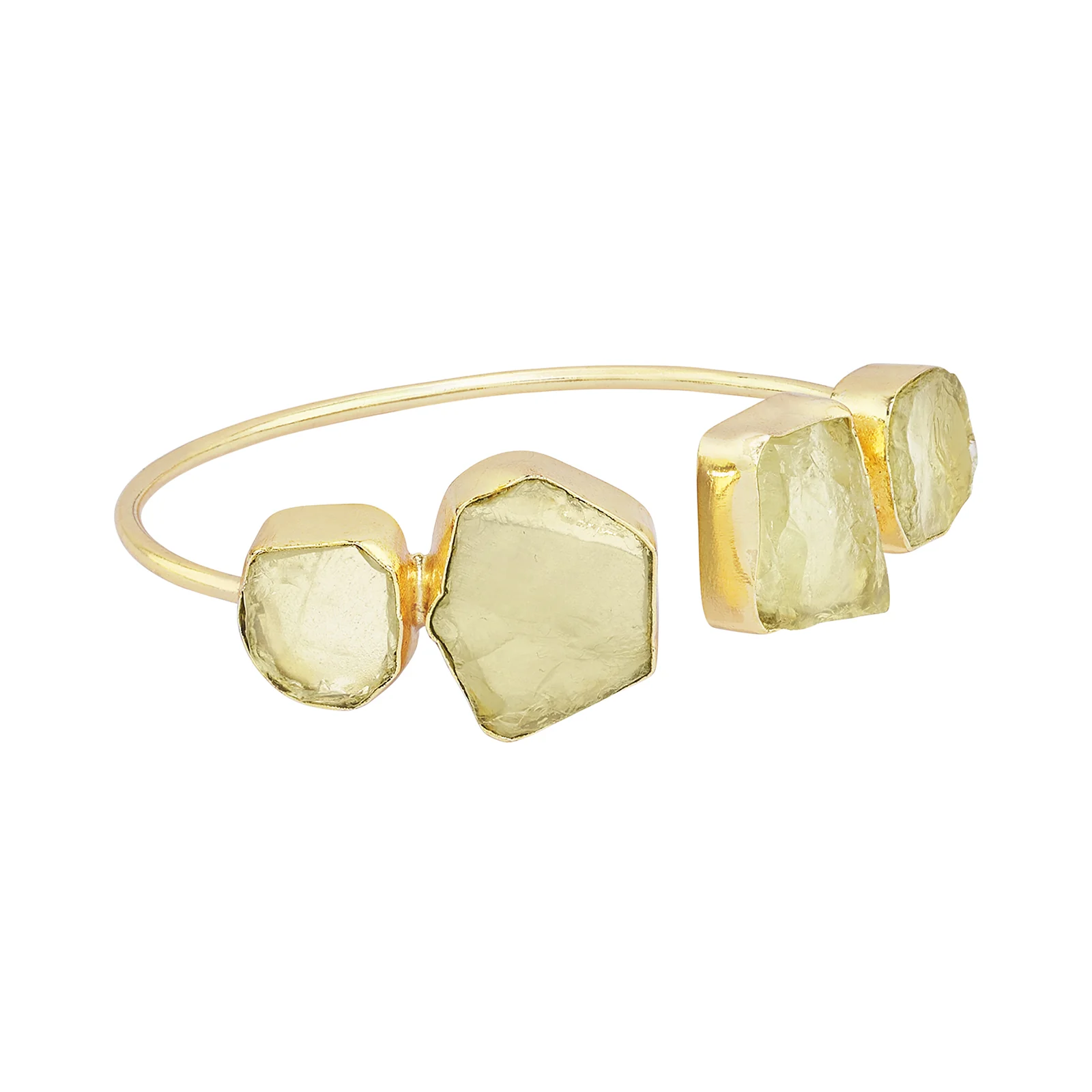 Soléa Yellow Natural Stone Cuff Bracelet - Image 4