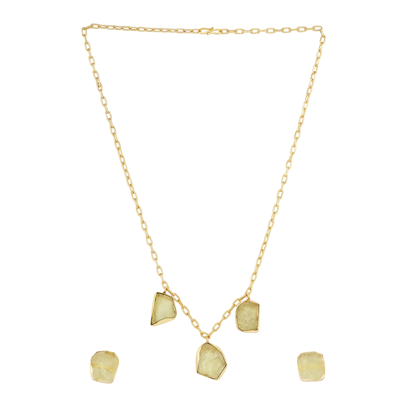 Soléa Yellow Trio Natural Stone Necklace Set - Image 3