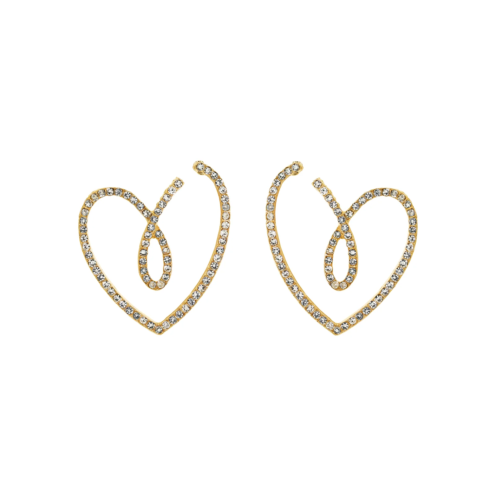 Soliso Heart Gold Bling Earrings - Image 3