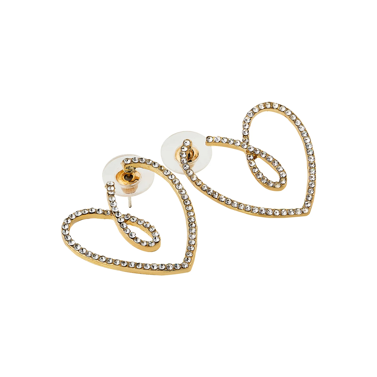 Soliso Heart Gold Bling Earrings - Image 4