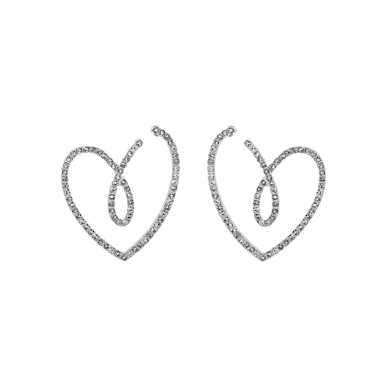 Soliso Heart Silver Bling Earrings - Image 3