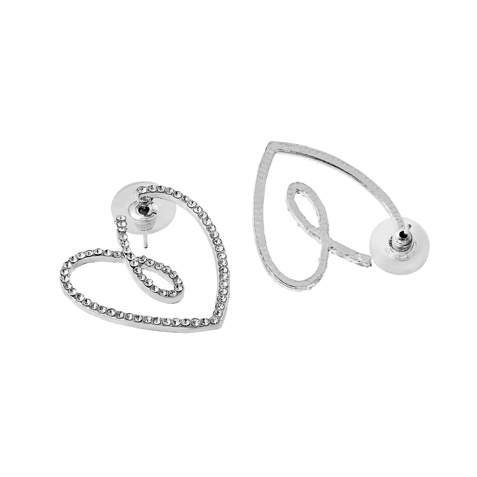 Soliso Heart Silver Bling Earrings - Image 5
