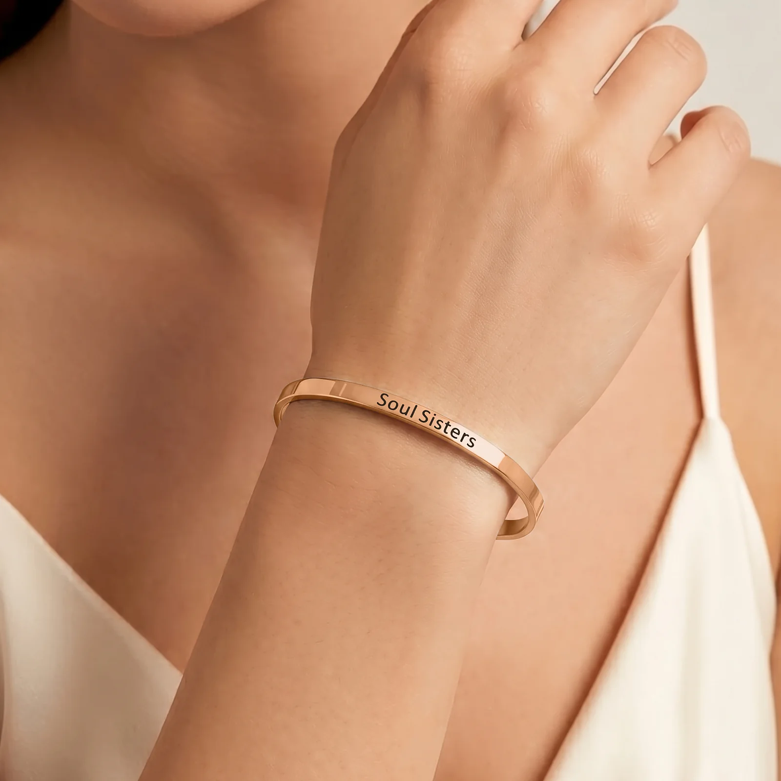 Soul Sisters Rose Gold Mantra Band - Image 2