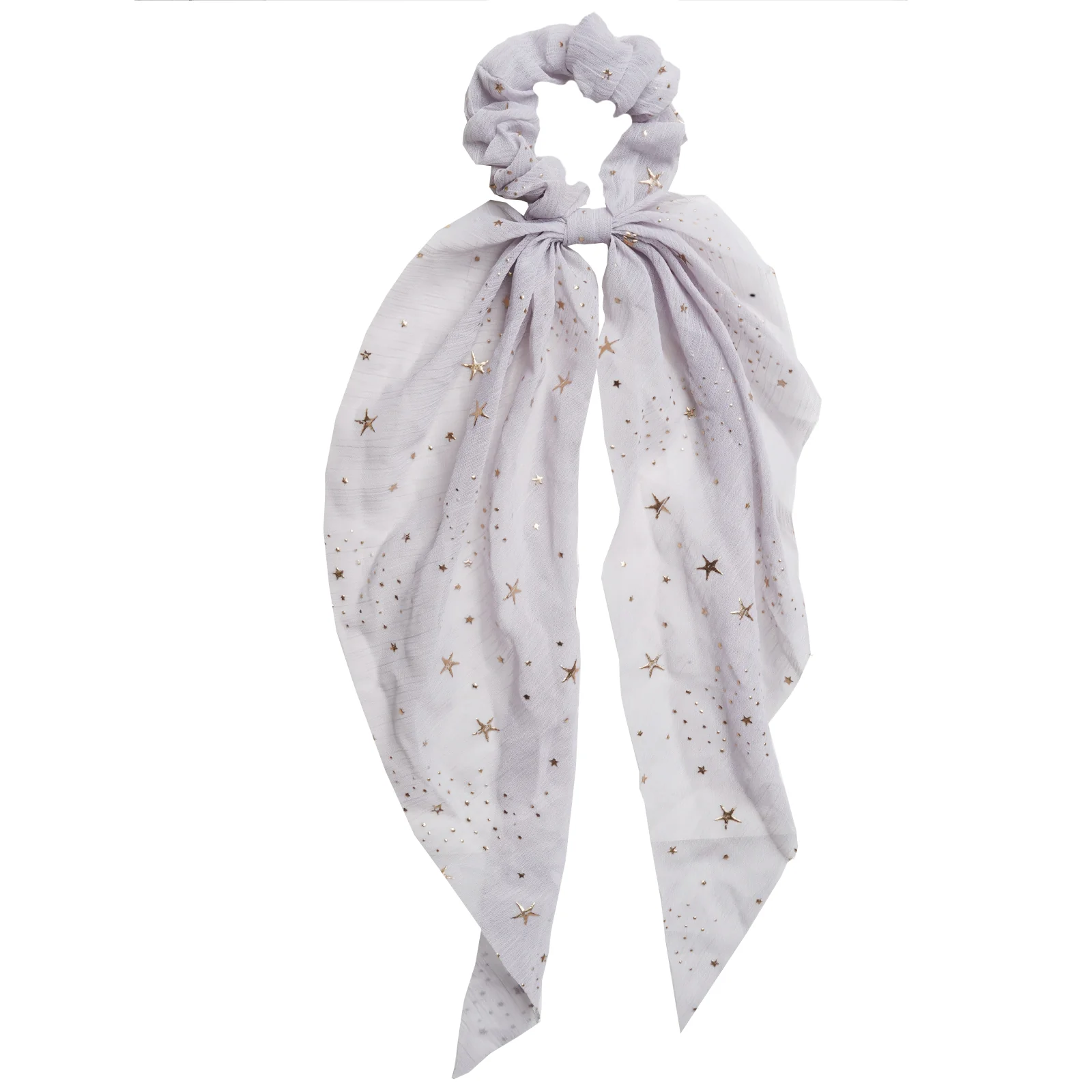 Stardust Grey Scarf Detail Scrunchie - Image 2