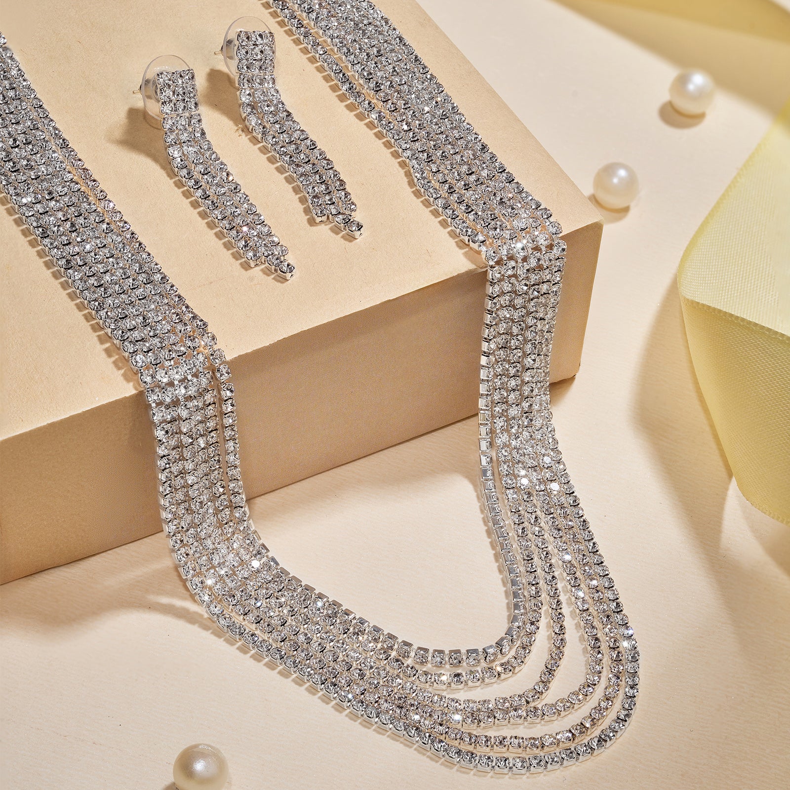 Starlit Bling Silver Necklace Set - Image 2
