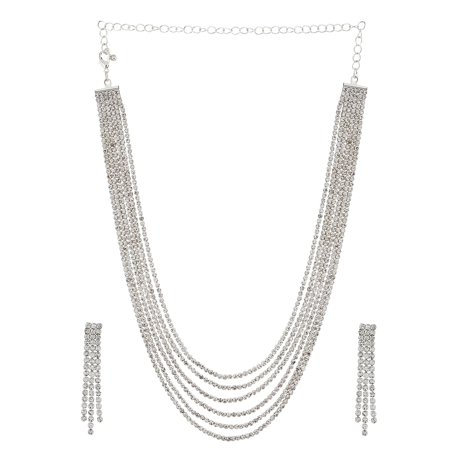 Starlit Bling Silver Necklace Set - Image 3