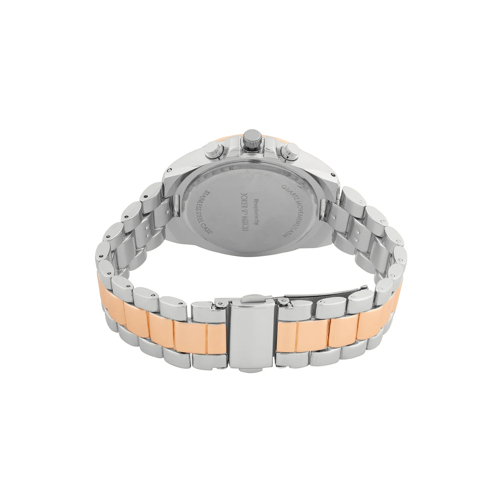 Stellar Black Large Dial Dual Tone Linked Chain Strap Women's Watch - Image 6
