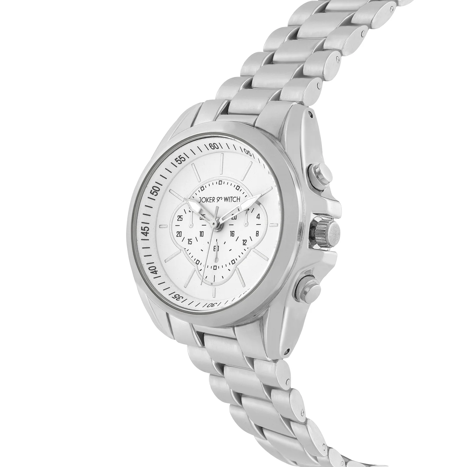 Stellar White Large Dial Silver Linked Chain Strap Women's Watch - Image 4