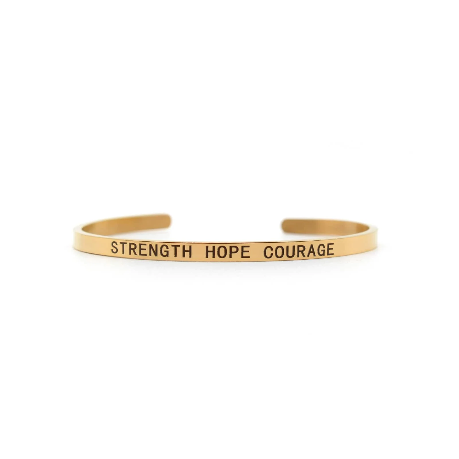 Strength Hope Courage Rose Gold Mantra Band