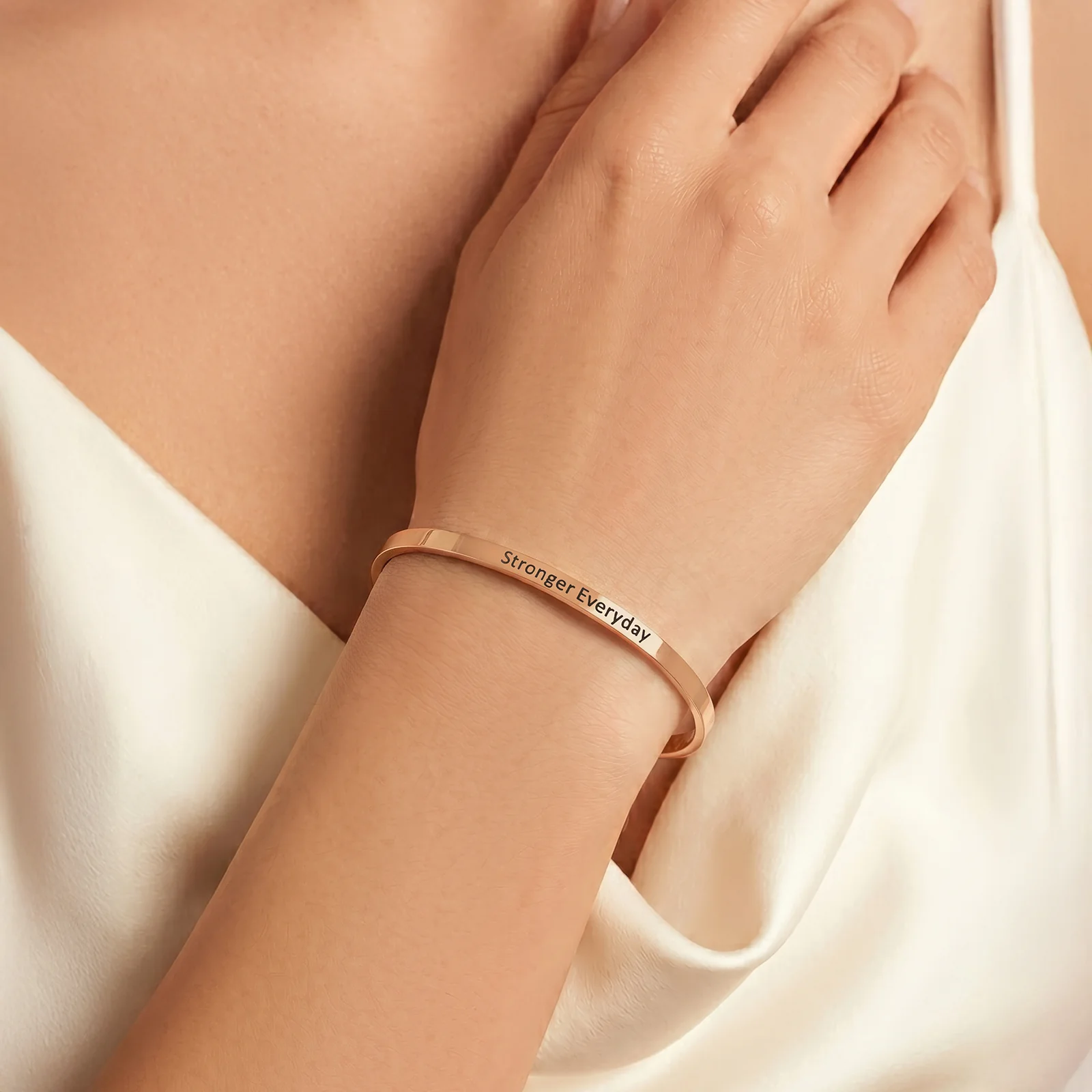 Stronger Everyday Rose Gold Mantra Band - Image 2