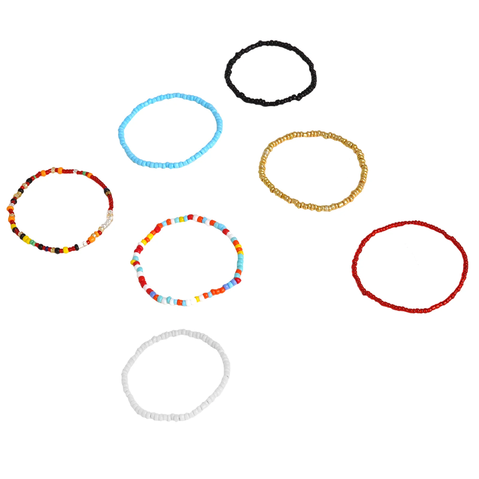 Summer Yum Set of 7 Multicolored Anklet - Image 3