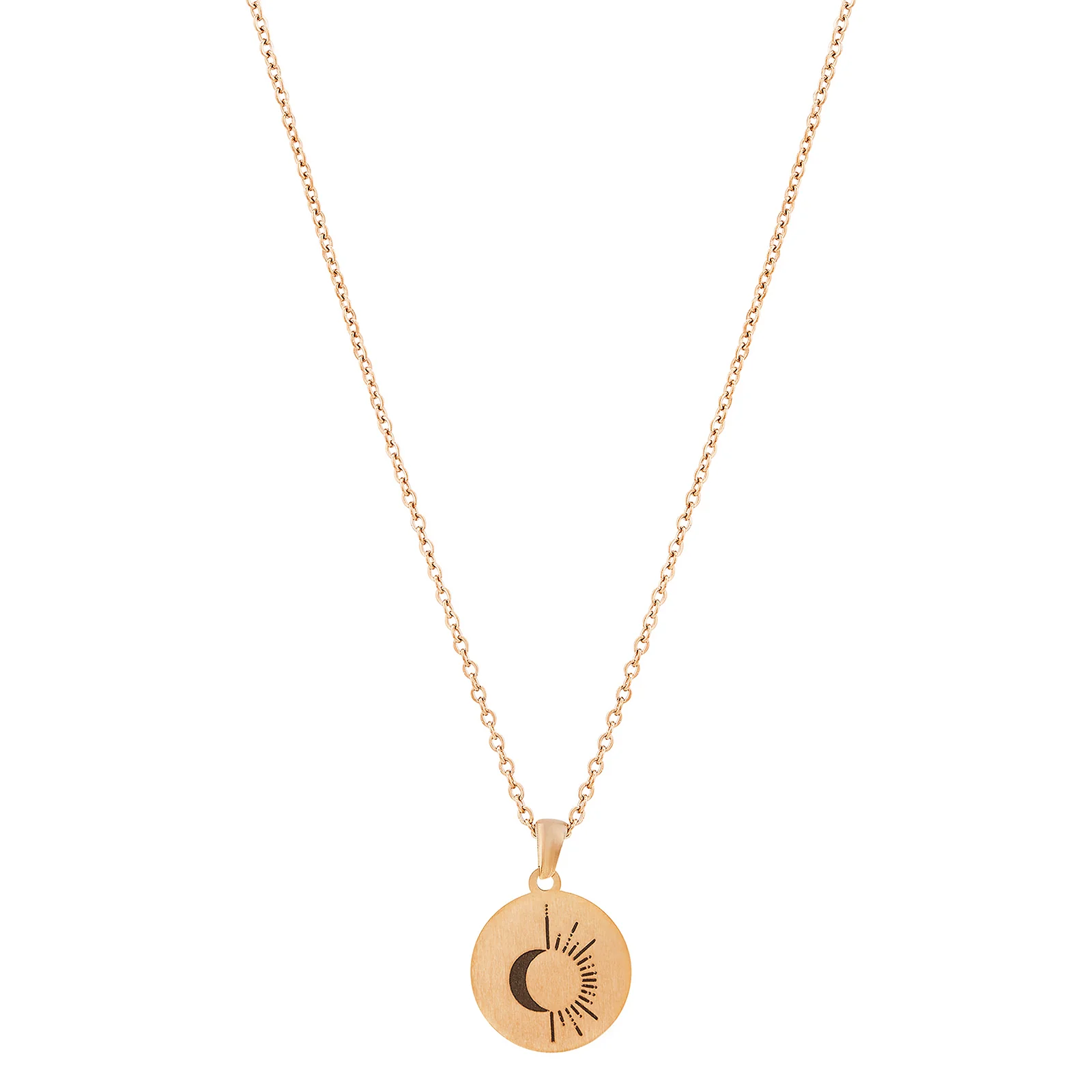 Sun & Moon Rose Gold Women's Round Mantra Necklace - Image 5