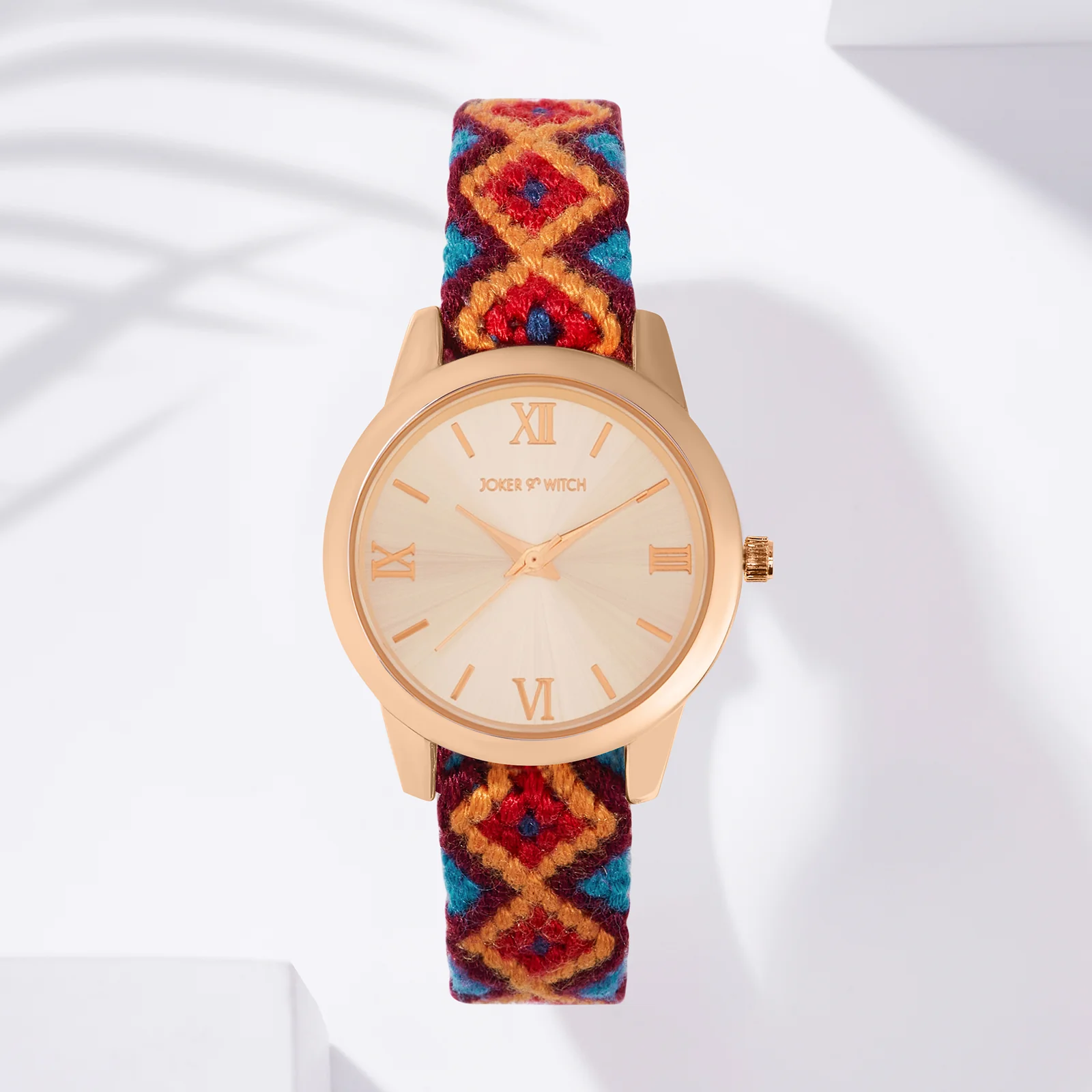 Sundown Strand Rose Gold Medium Dial Multicolor Macrame Strap Women's Watch