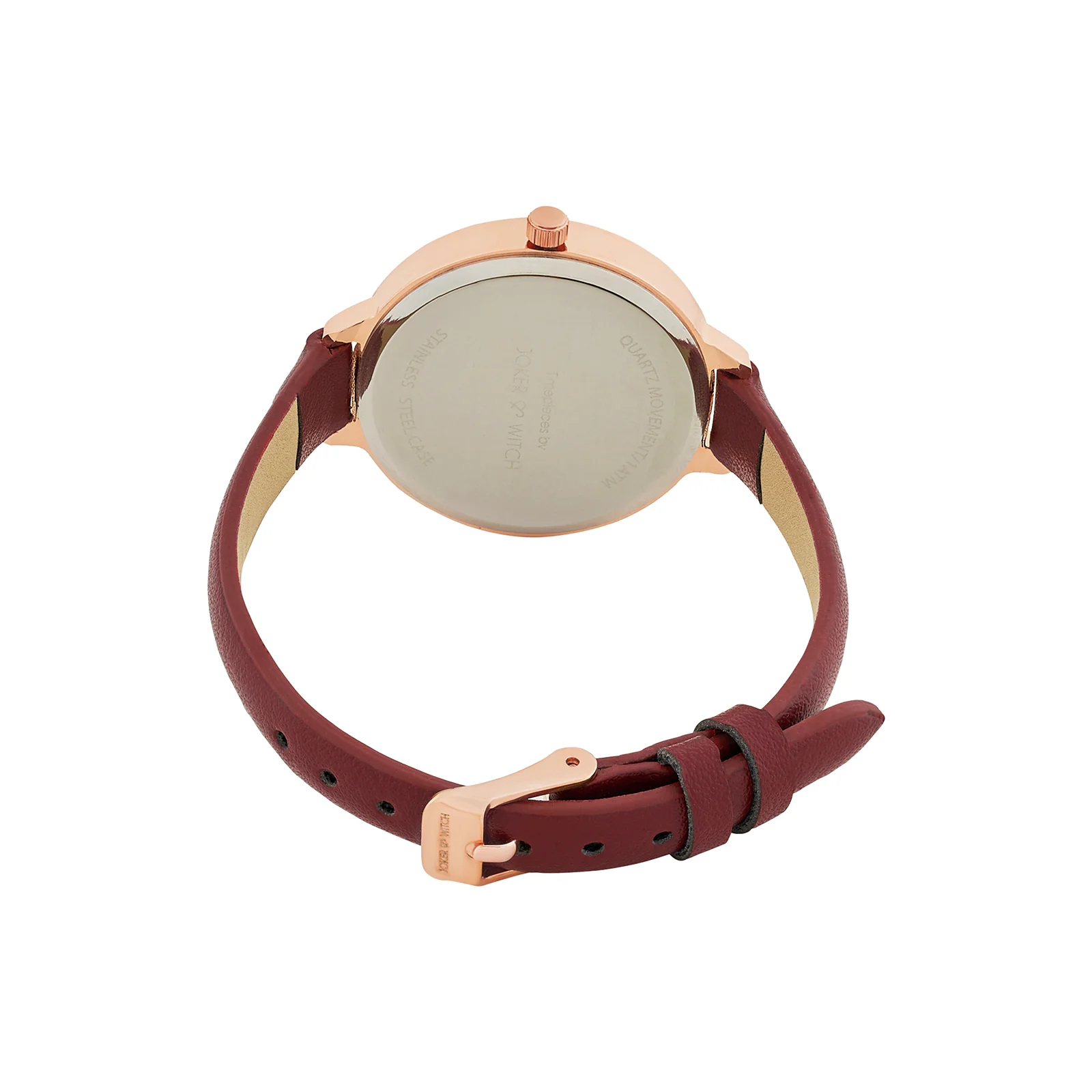 Sunrise Maroon Medium Rhinestone Dial PU Strap Women's Watch - Image 6